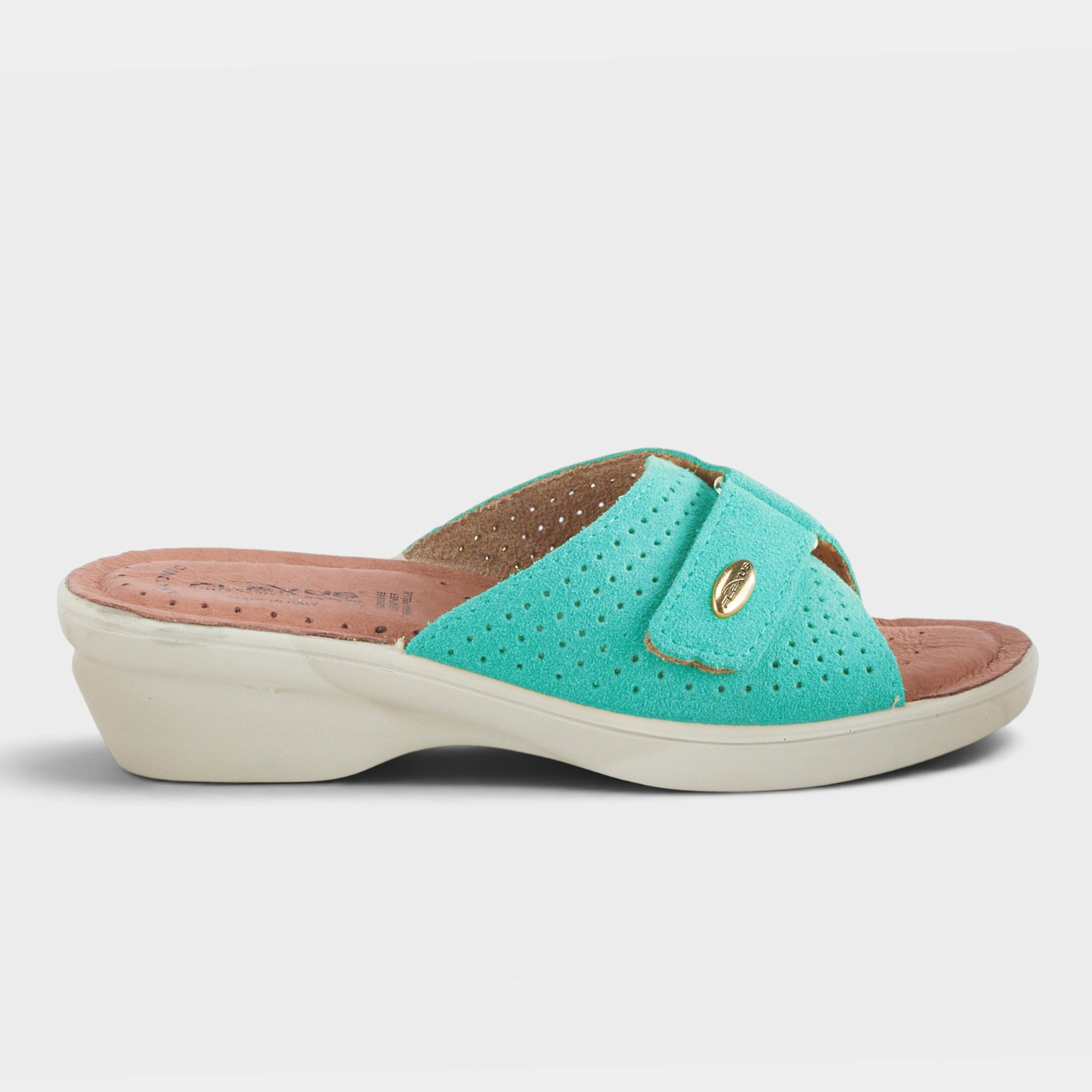 Flexus Kea Light Green Suede Sandal