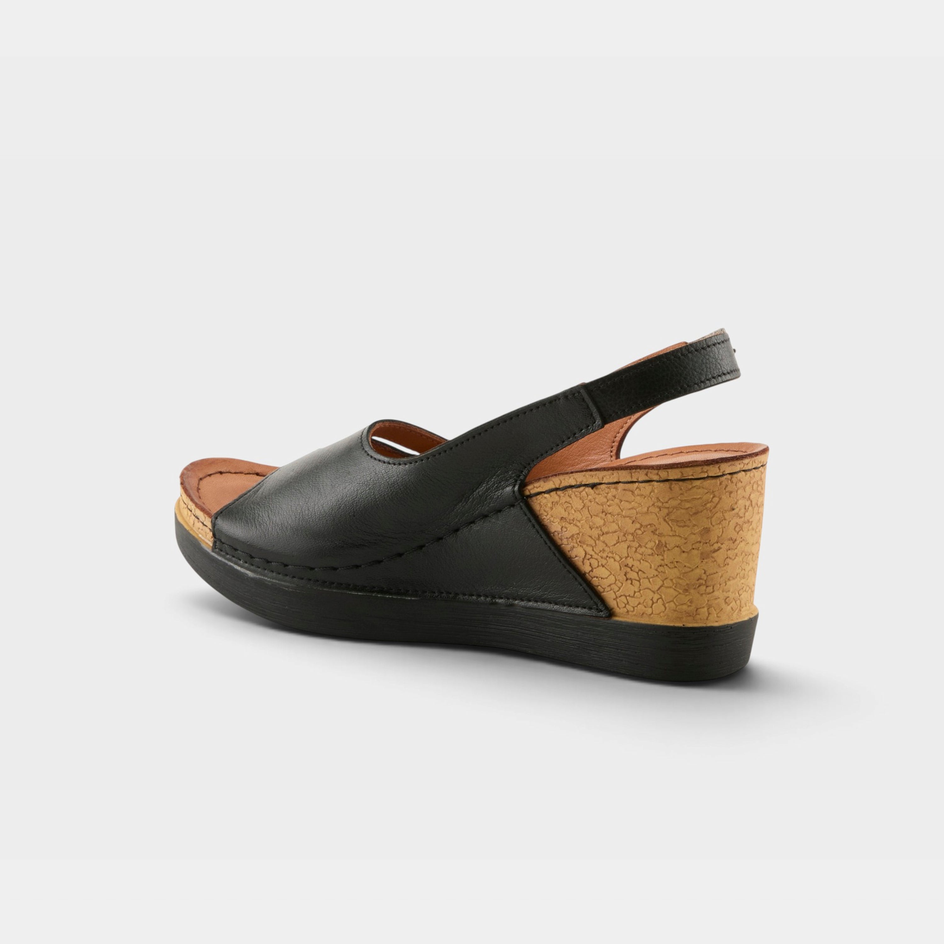 Spring Step Kelsy Black Wedge Sandal