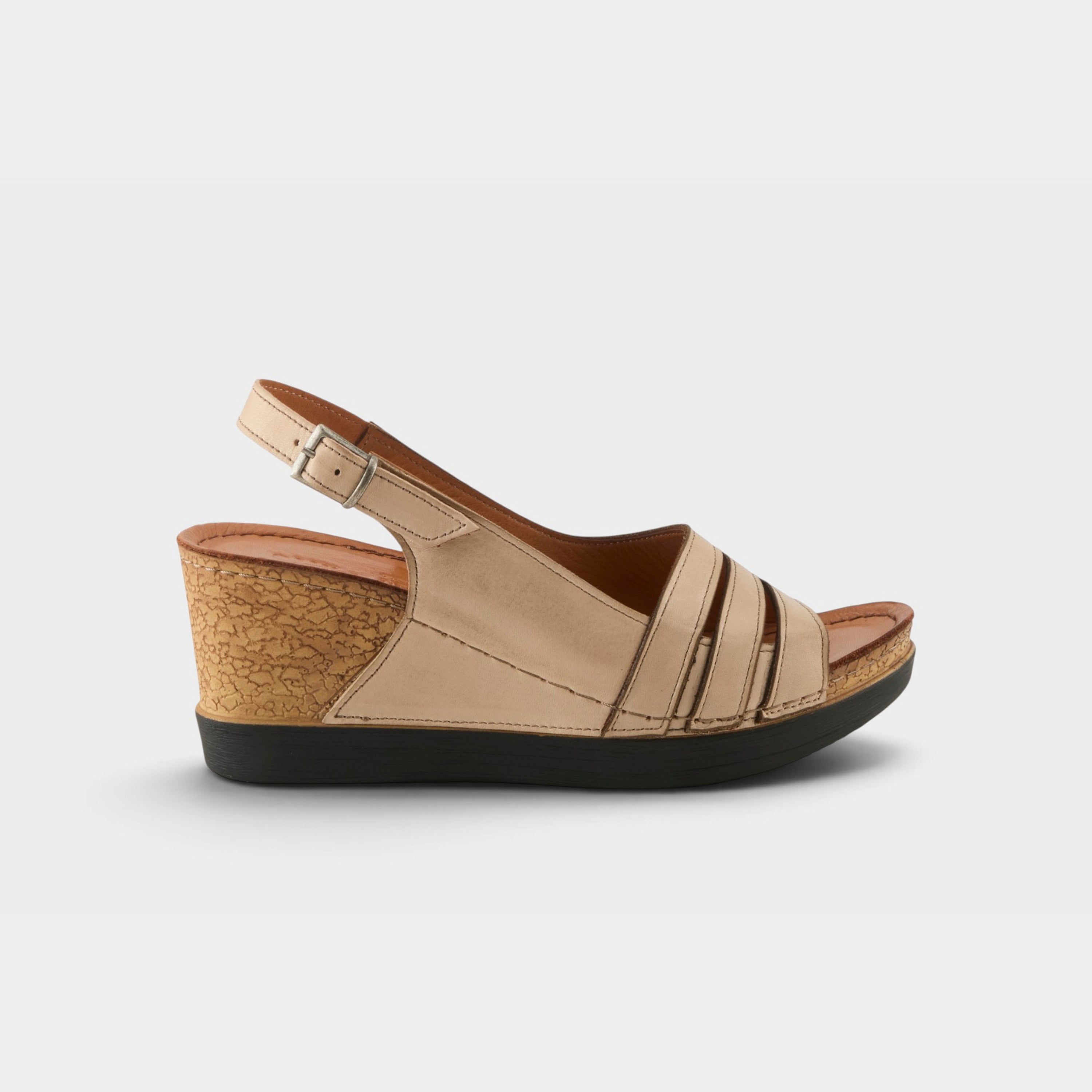 Spring Step Kelsy Beige Wedge Sandal