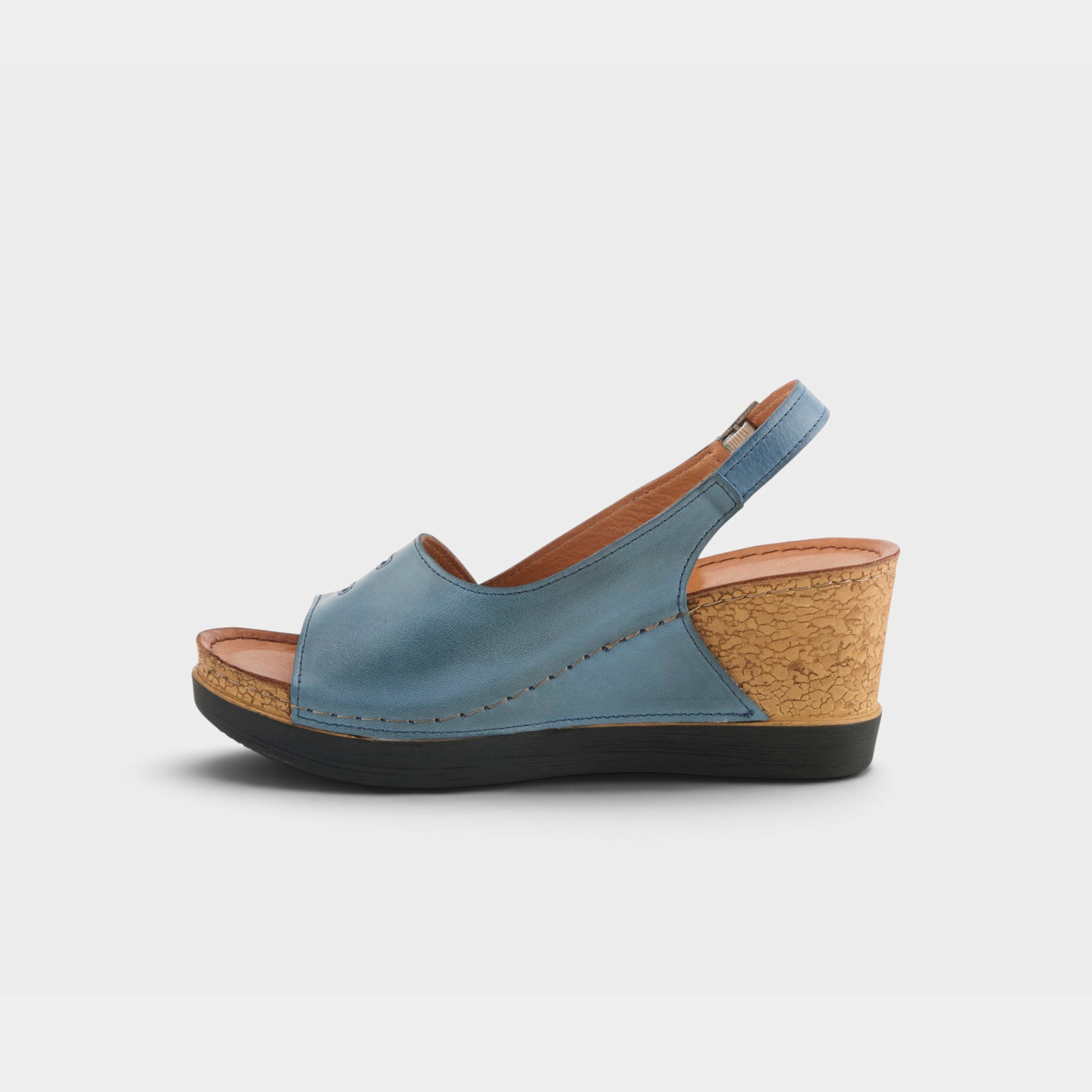 Spring Step Kelsy Blue Wedge Sandal