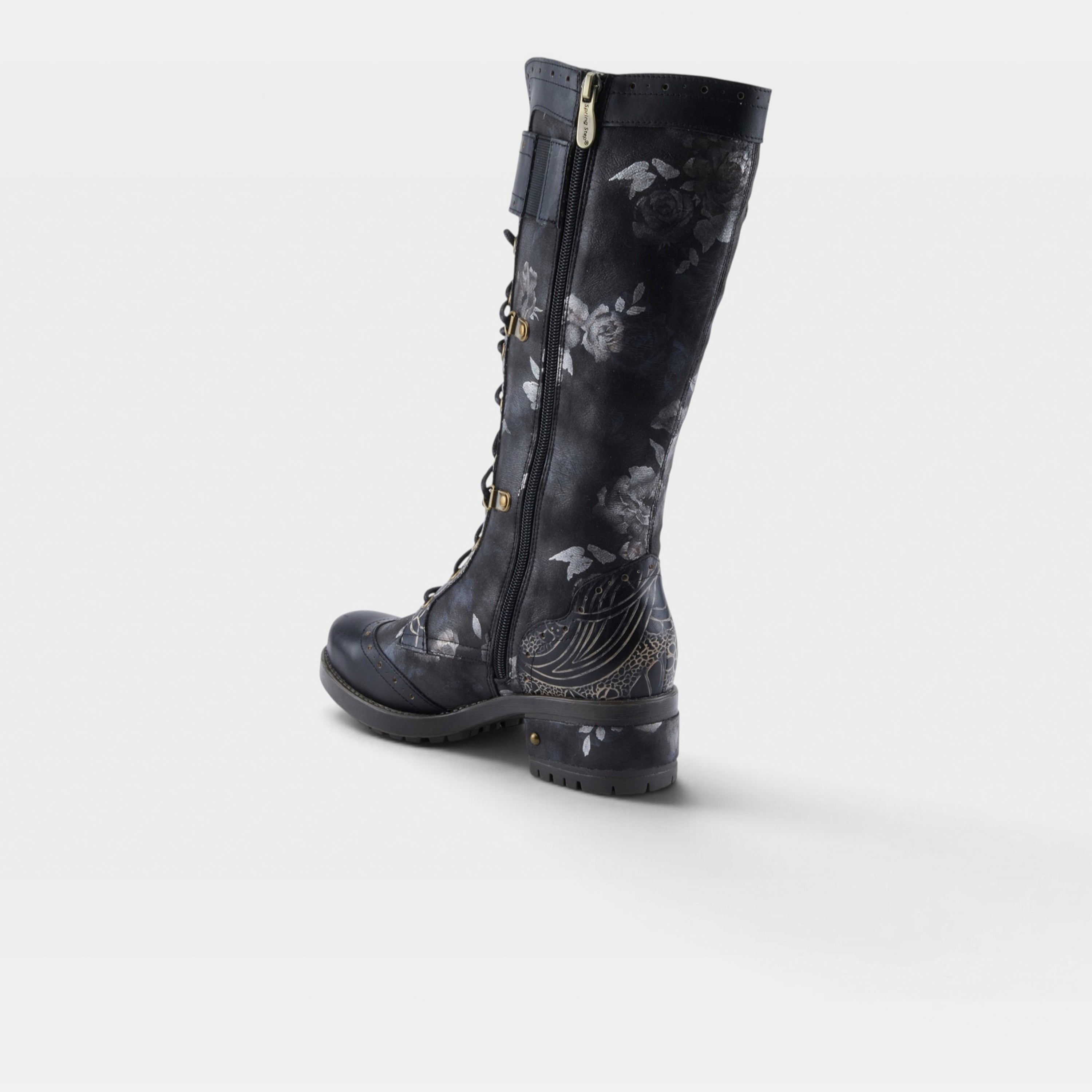 L'Artiste Kisha-Boss boots in Black Multi, alternate angle view