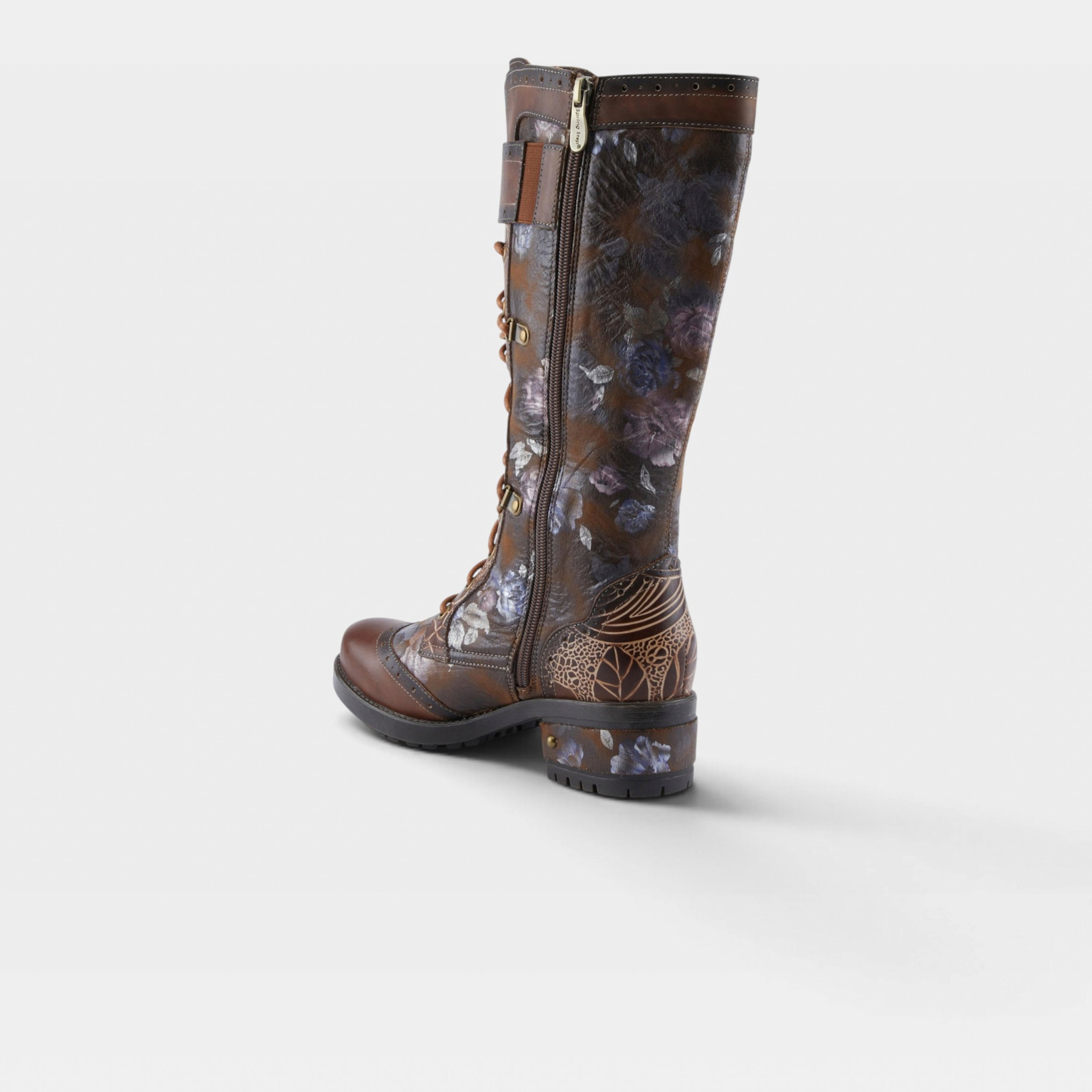 L'Artiste Kisha-Boss boots in Brown Multi, alternate angle view