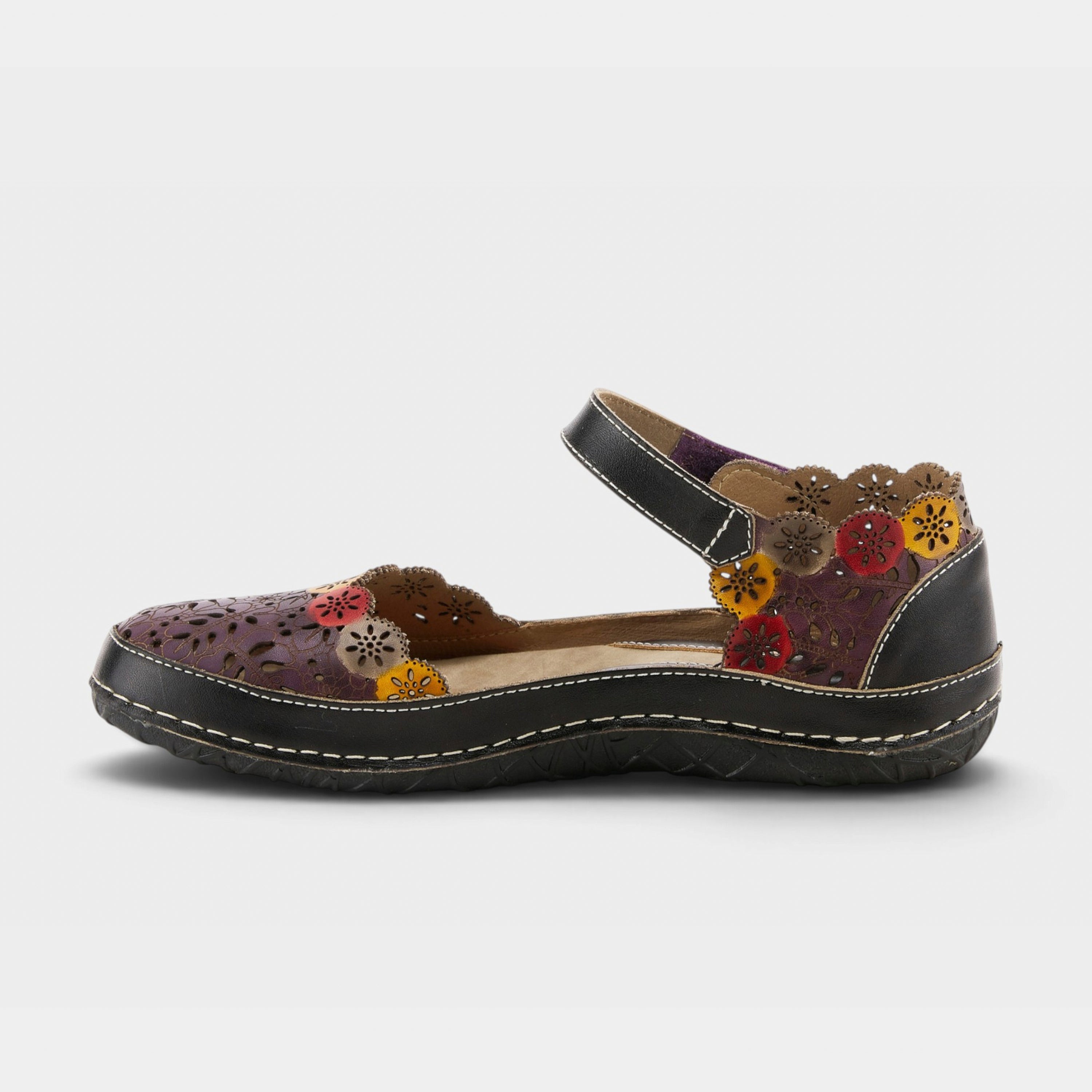 L'Artiste Kysandra-Fleur Mary Jane shoes in Black Multi, side view