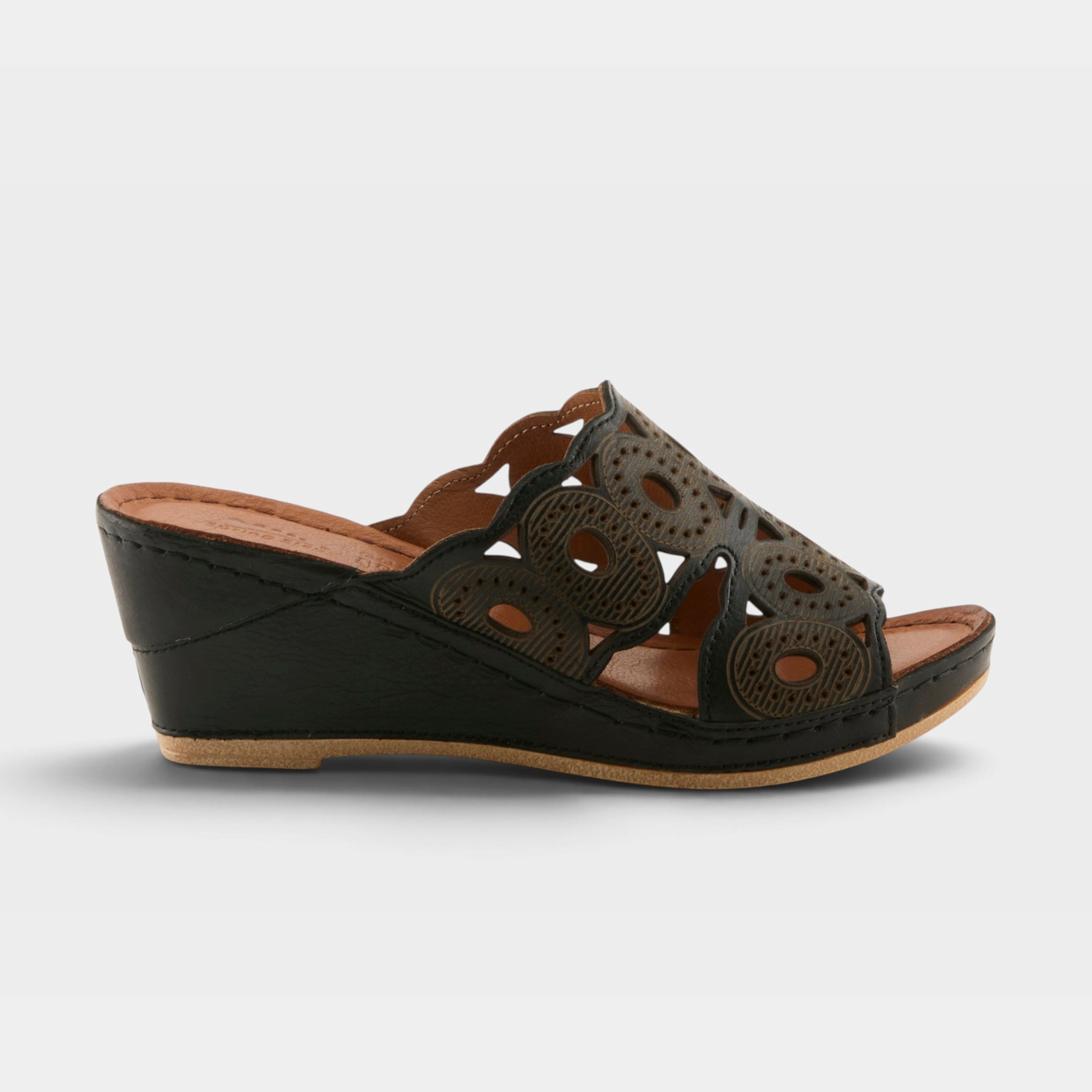 Spring Step Labarnas Black Slide Sandal