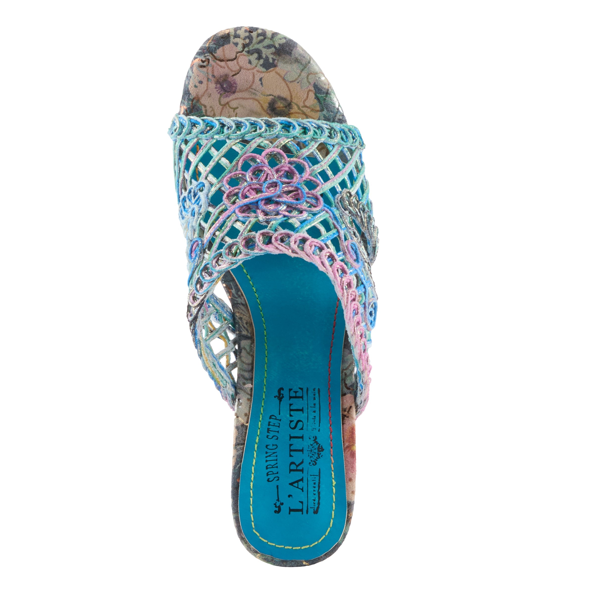 L'Artiste L'ARTISTE LACYLOOPS SANDALS sandal in blue multi with handcrafted leather design