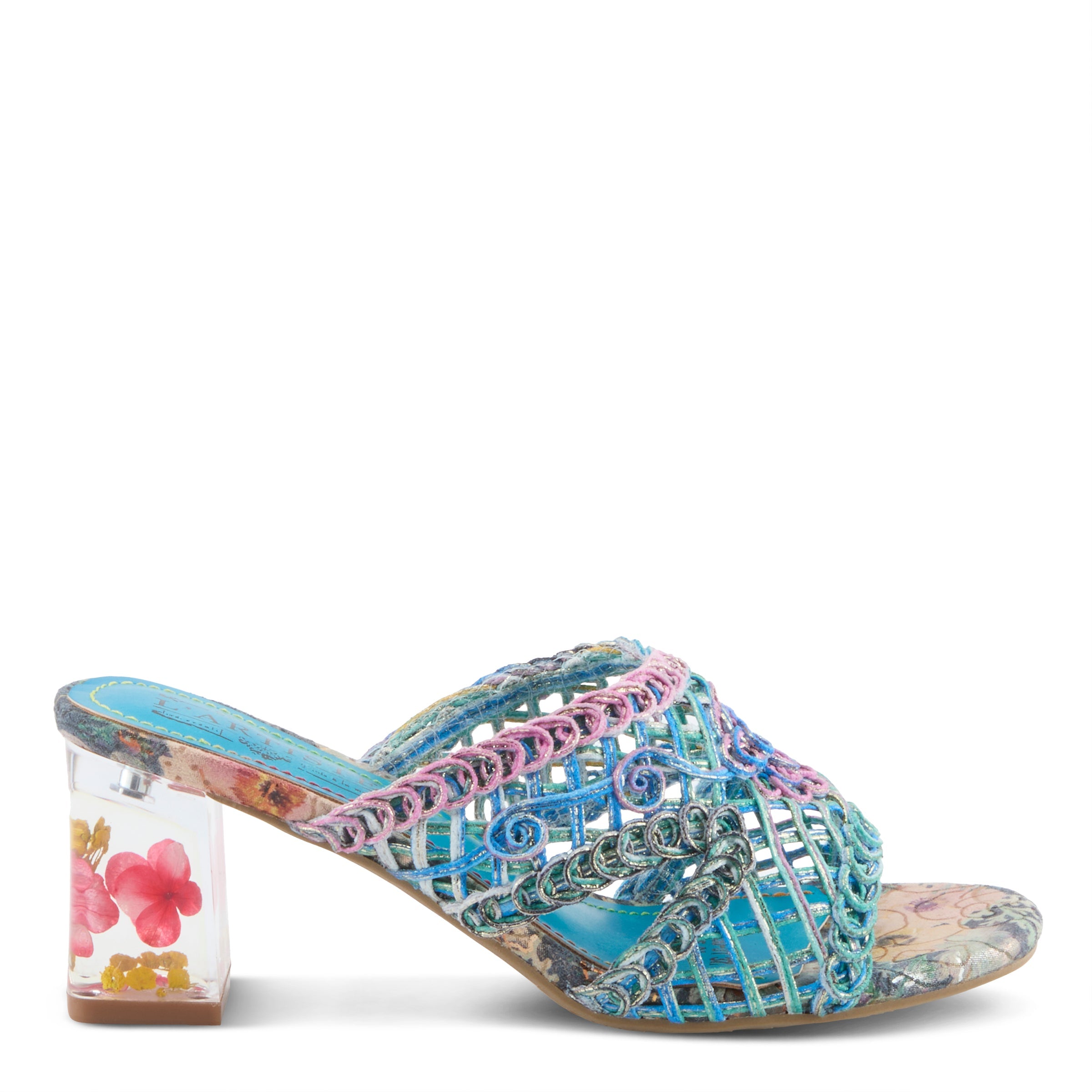 L'Artiste L'ARTISTE LACYLOOPS SANDALS sandal in blue multi with handcrafted leather design