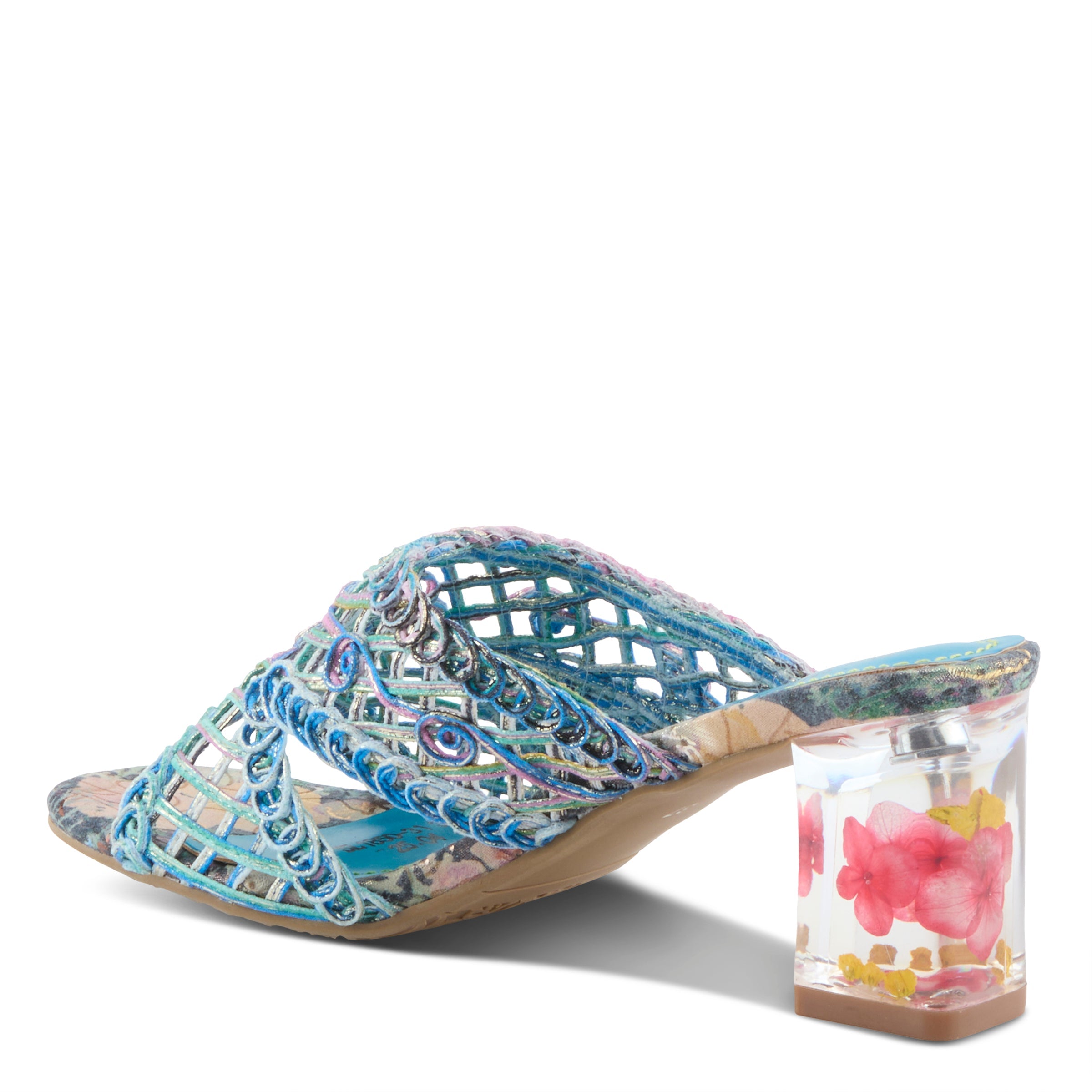 L'Artiste L'ARTISTE LACYLOOPS SANDALS sandal in blue multi with handcrafted leather design