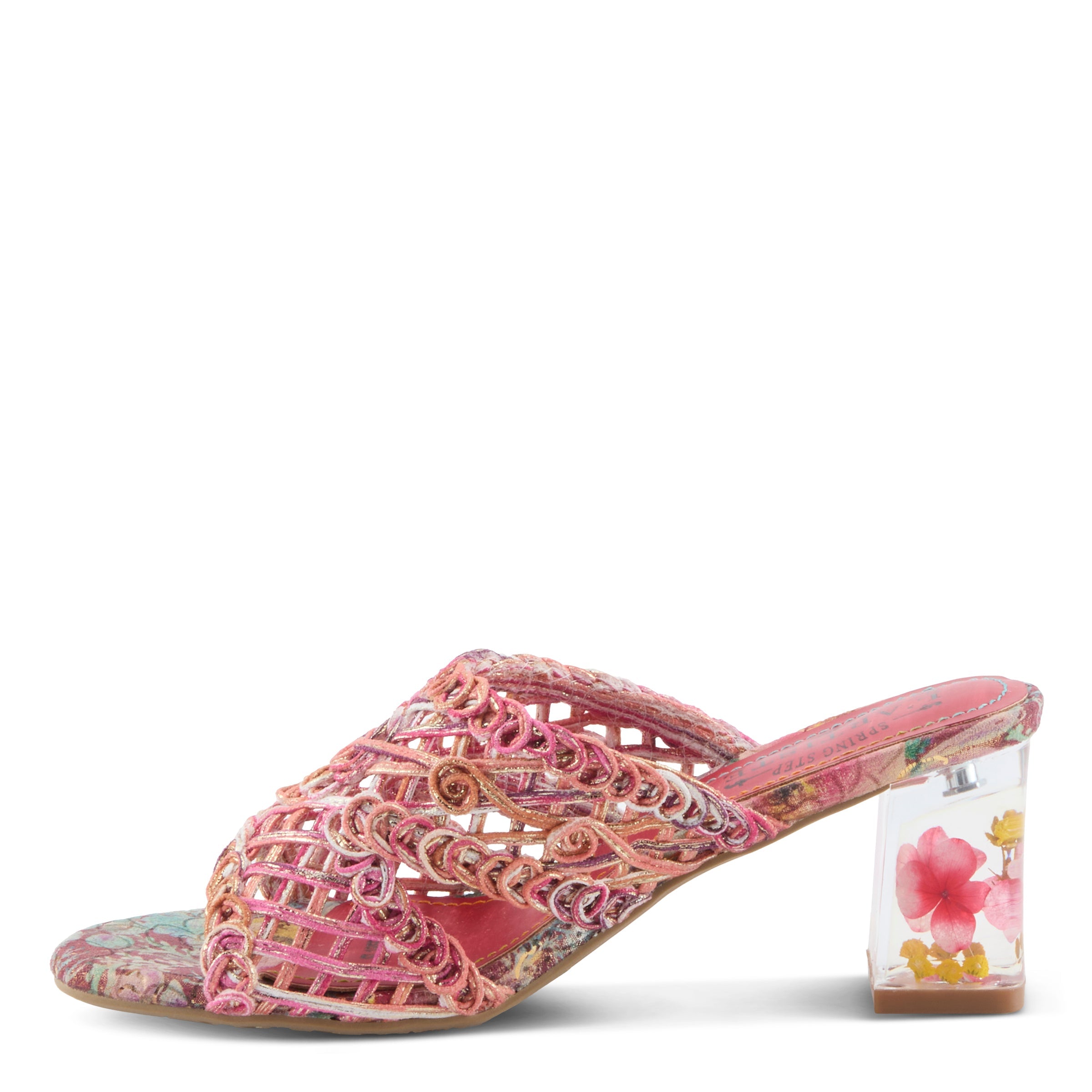 L'Artiste L'ARTISTE LACYLOOPS SANDALS sandal in fuchsia multi with handcrafted leather design