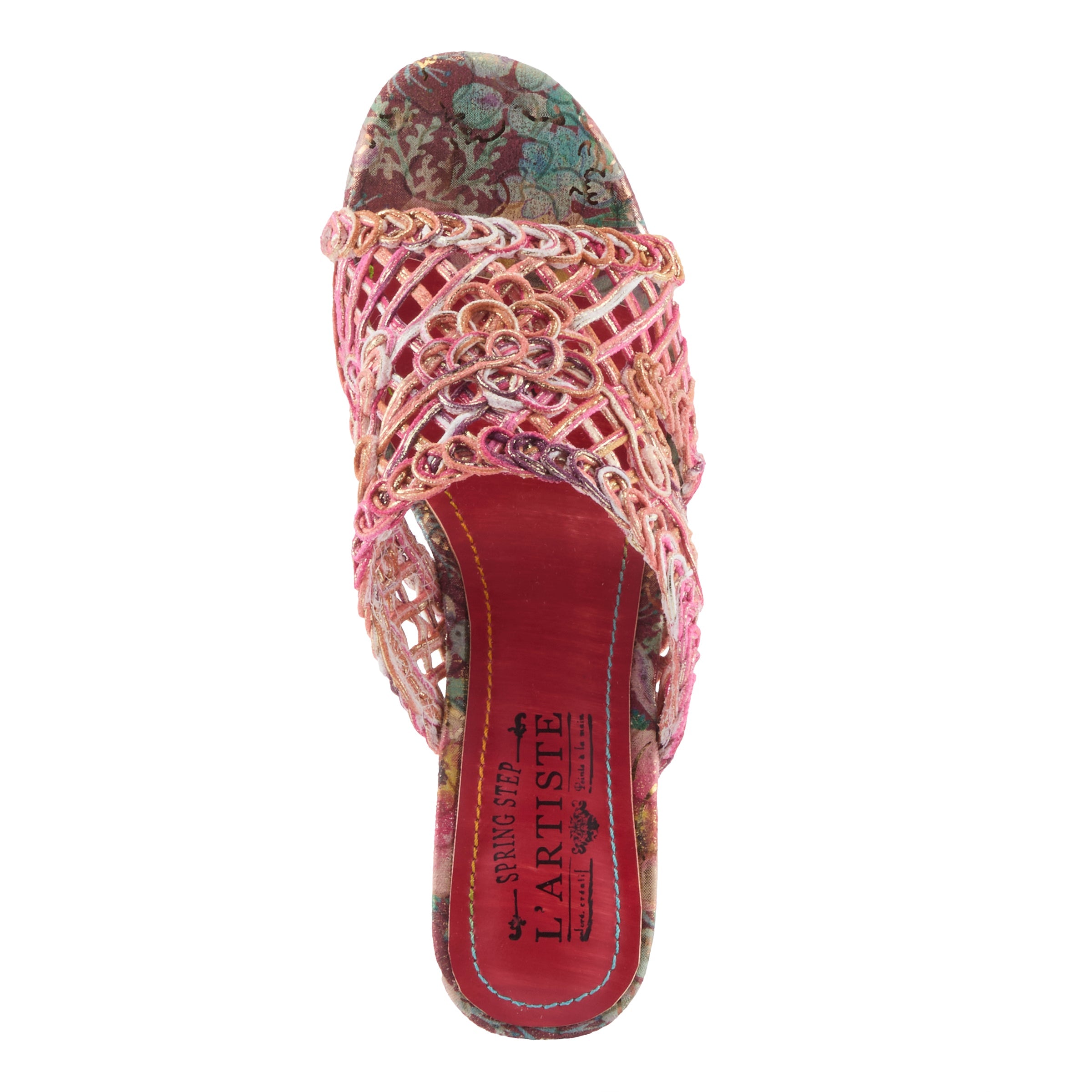 L'Artiste L'ARTISTE LACYLOOPS SANDALS sandal in fuchsia multi with handcrafted leather design
