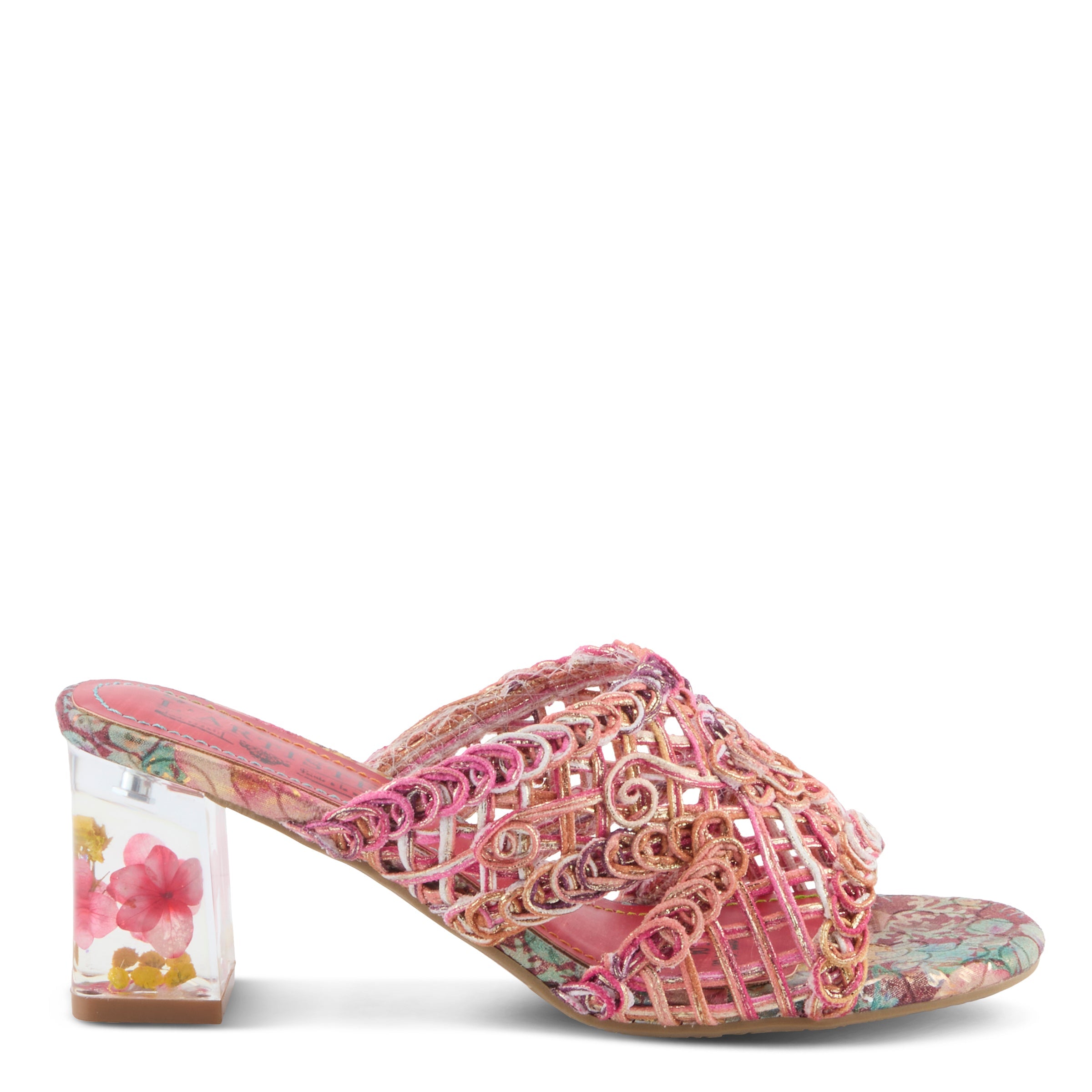 L'Artiste L'ARTISTE LACYLOOPS SANDALS sandal in fuchsia multi with handcrafted leather design