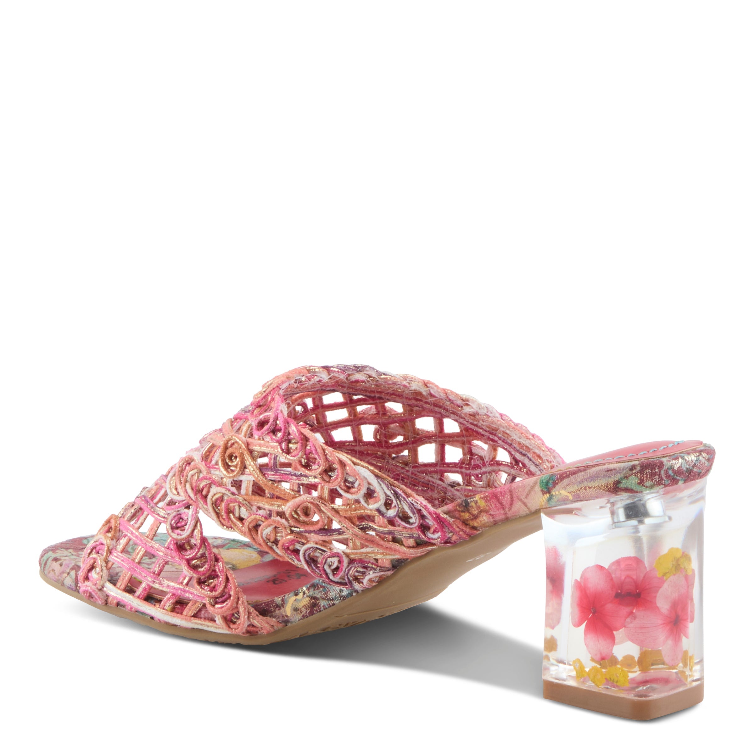 L'Artiste L'ARTISTE LACYLOOPS SANDALS sandal in fuchsia multi with handcrafted leather design