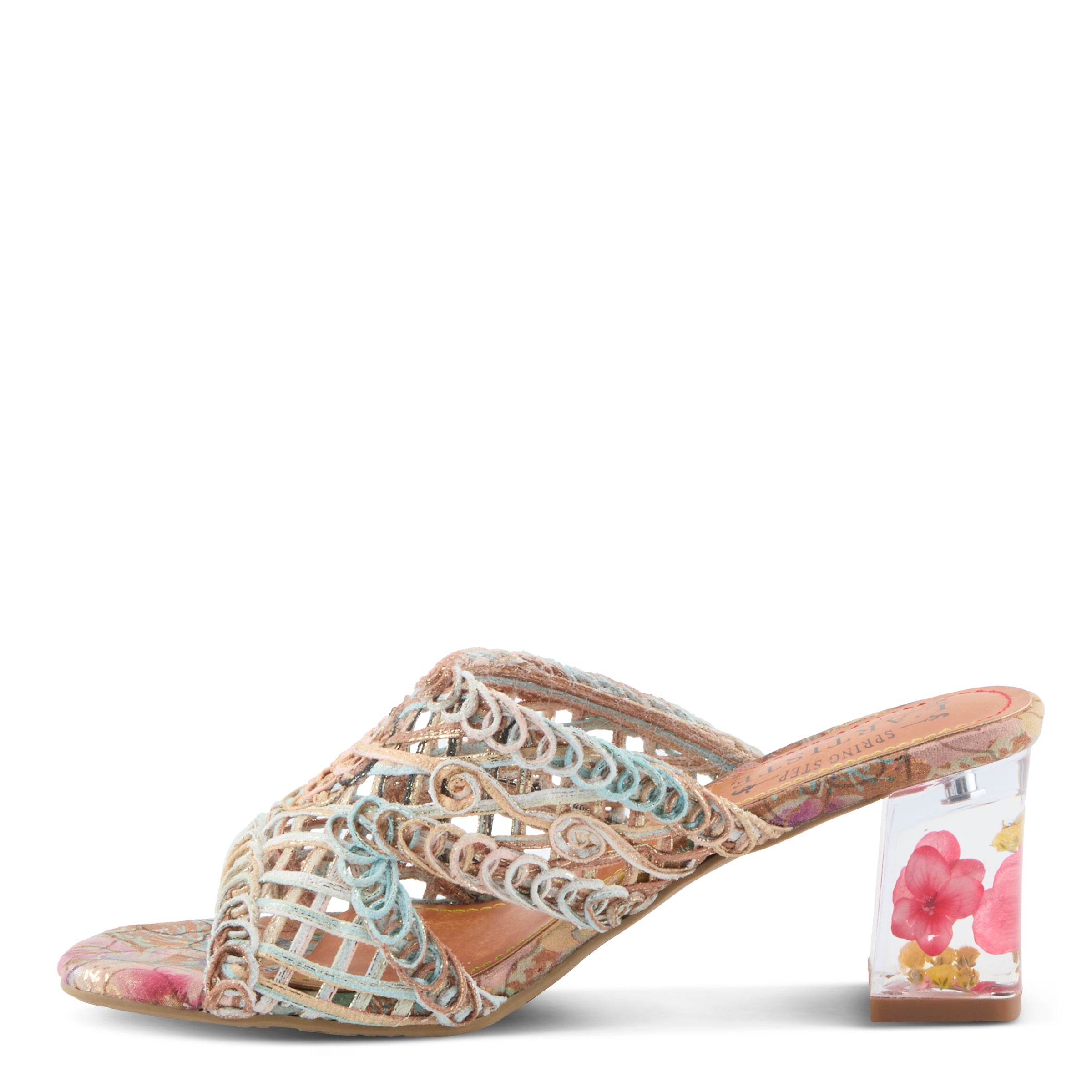 L'Artiste L'ARTISTE LACYLOOPS SANDALS sandal in mint green multi with handcrafted leather design