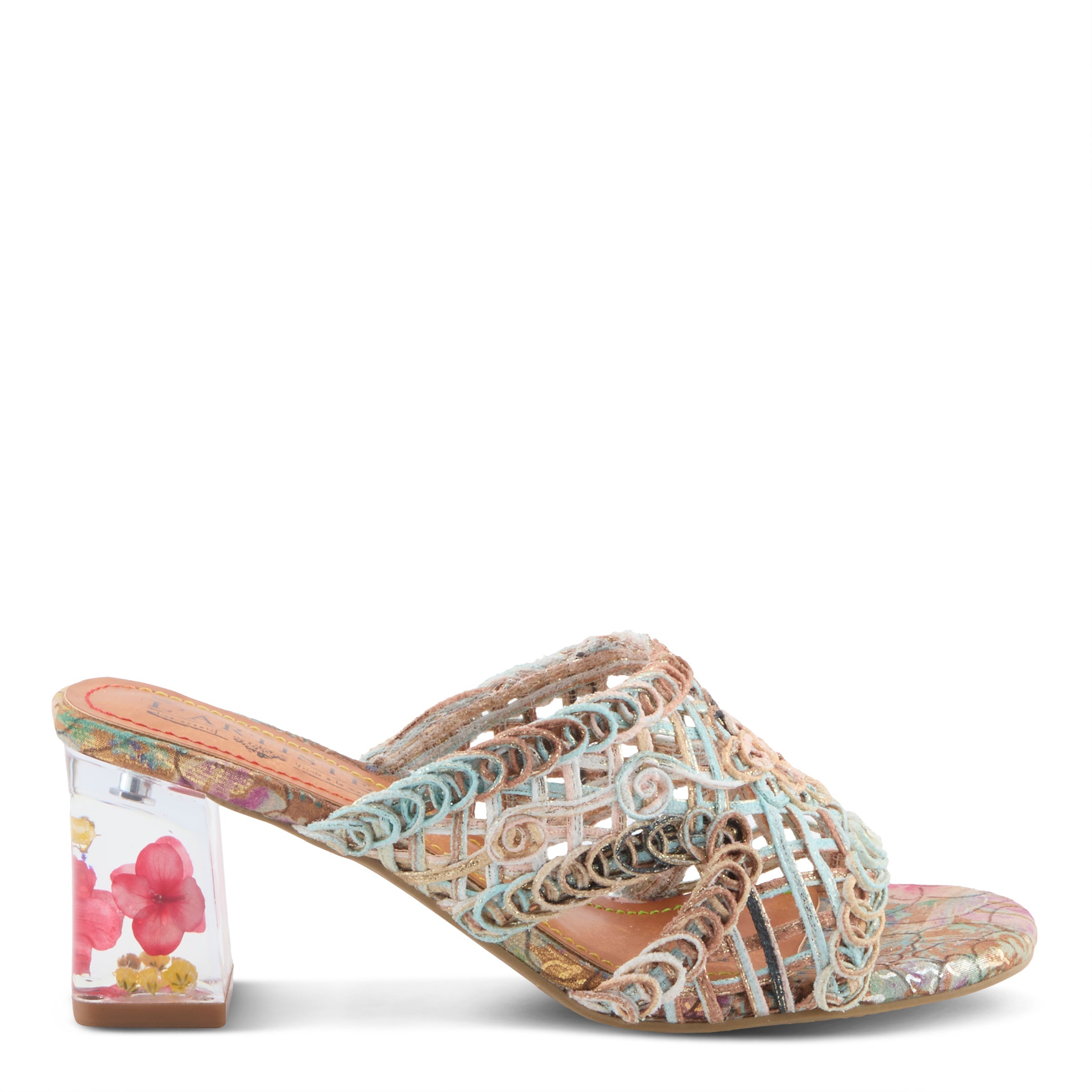 L'Artiste L'ARTISTE LACYLOOPS SANDALS sandal in mint green multi with handcrafted leather design