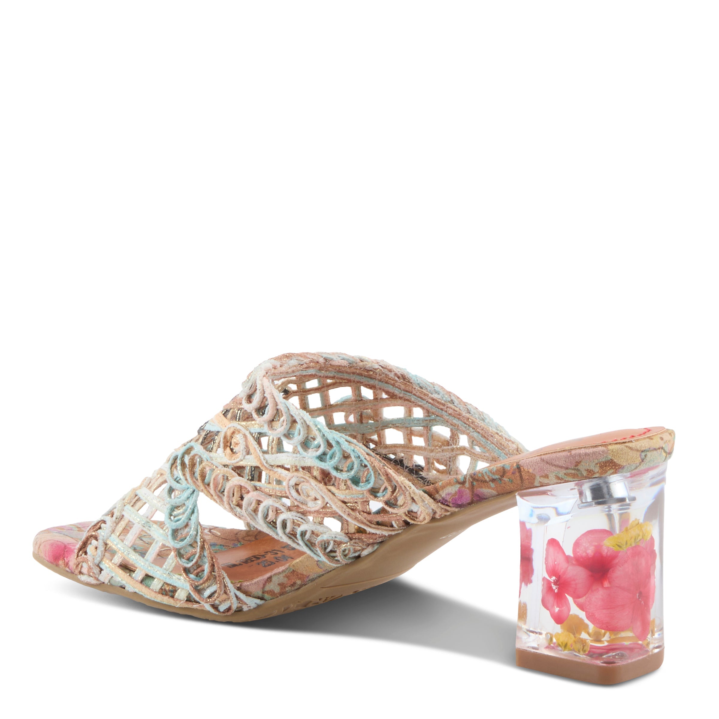 L'Artiste L'ARTISTE LACYLOOPS SANDALS sandal in mint green multi with handcrafted leather design