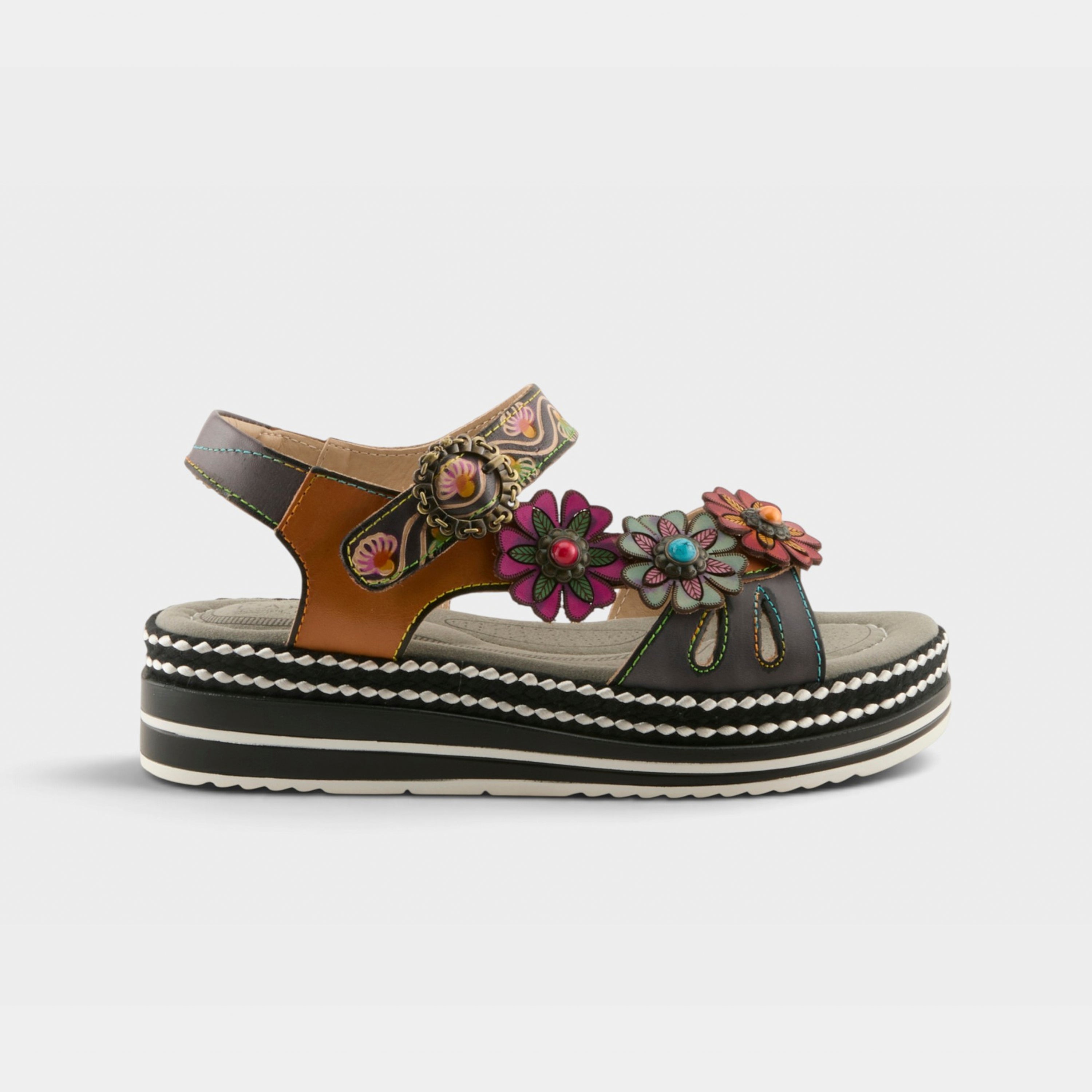 L'Artiste Laga slingback sandals in Navy Multi, hero view