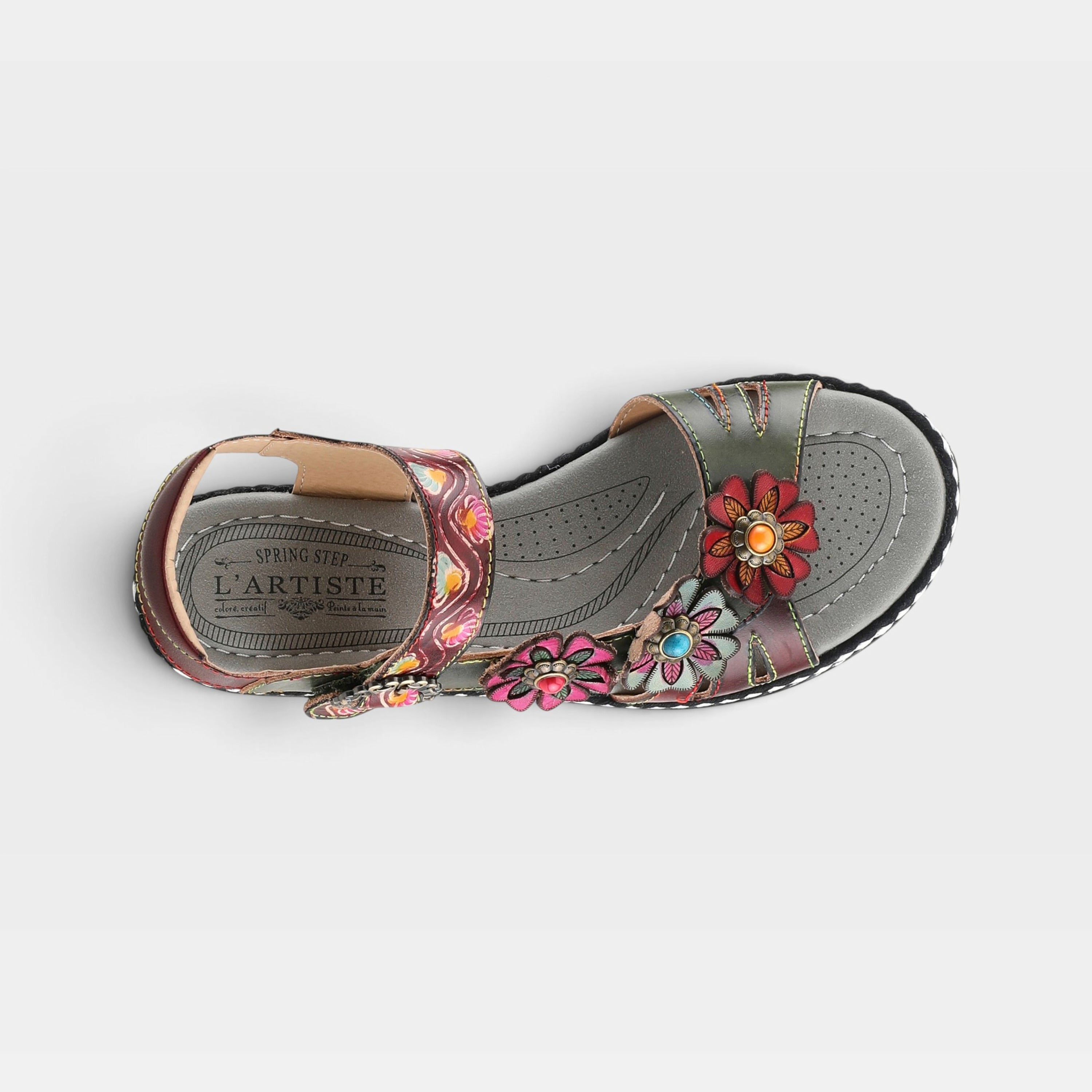 L'Artiste Laga slingback sandals in Plum Multi, top view