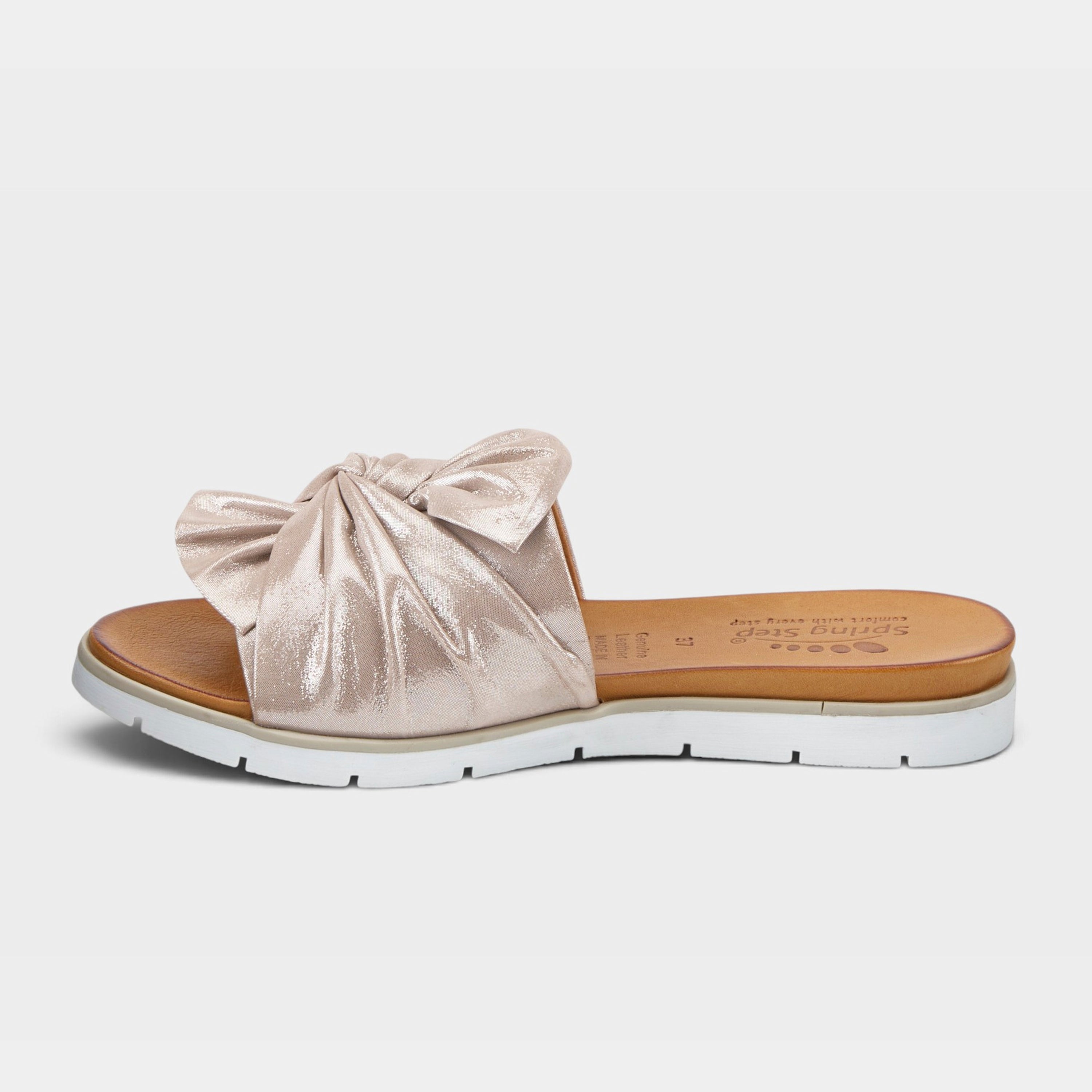 Spring Step Lavona Silver Slide Sandal