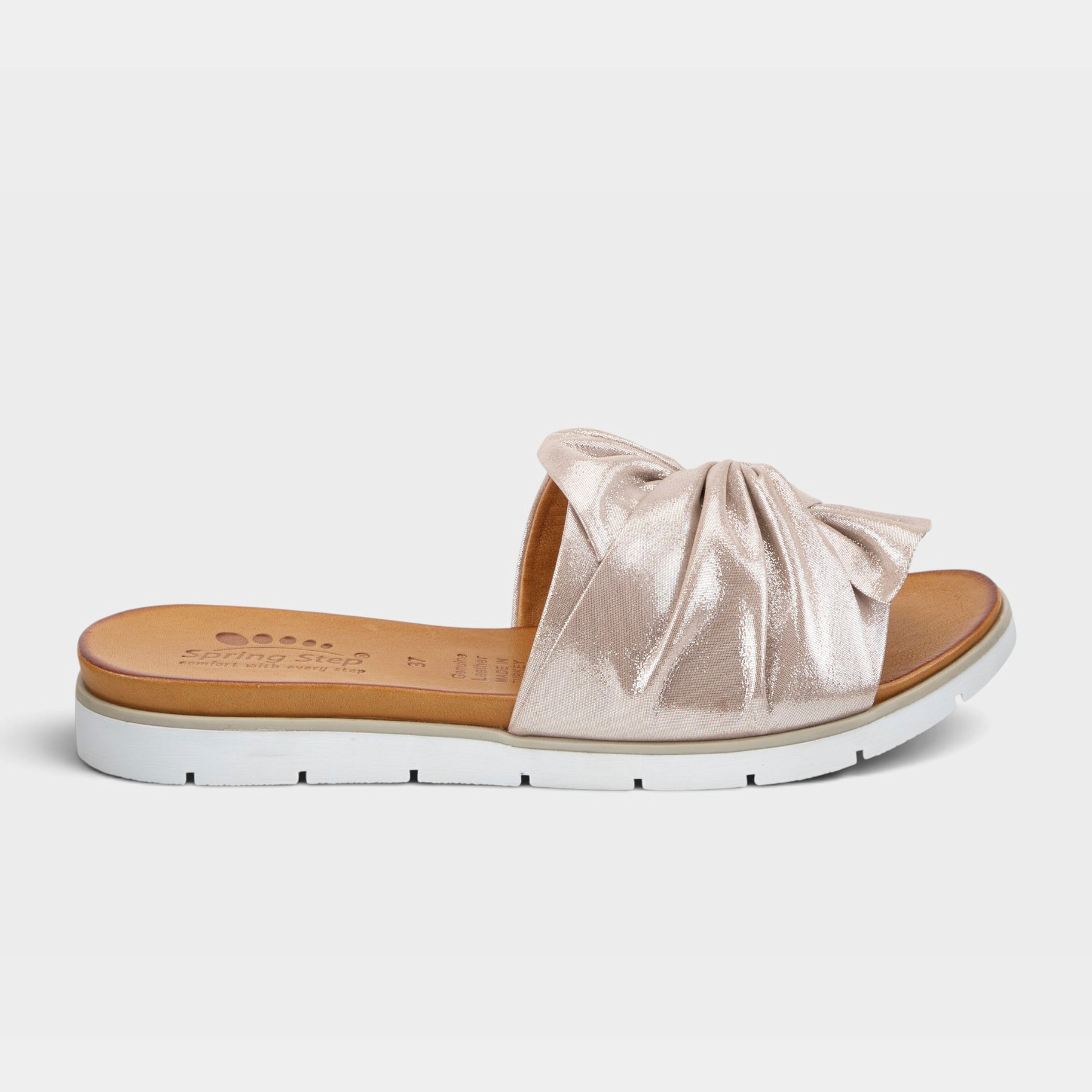 Spring Step Lavona Silver Slide Sandal