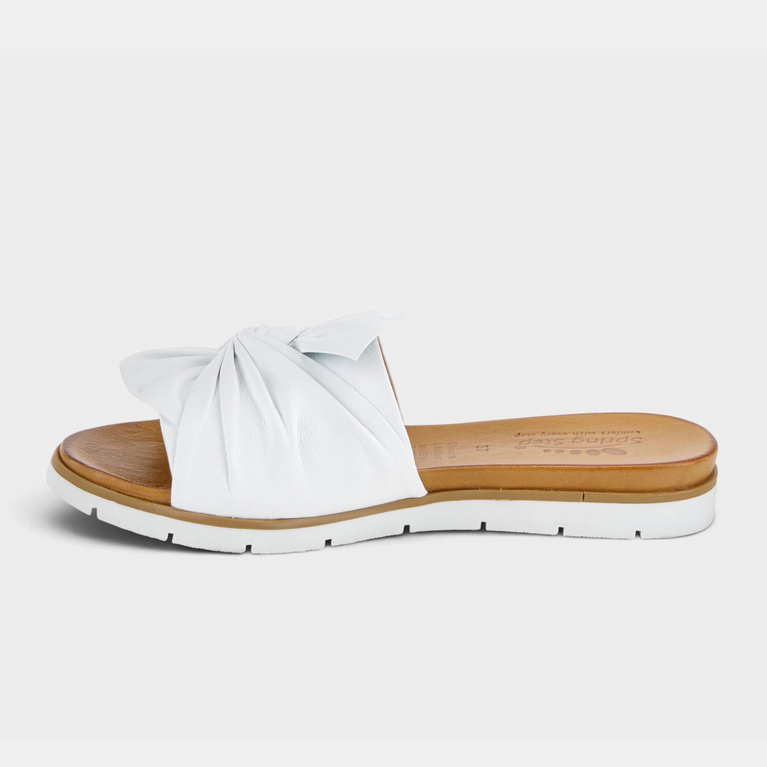 Spring Step Lavona White Slide Sandal