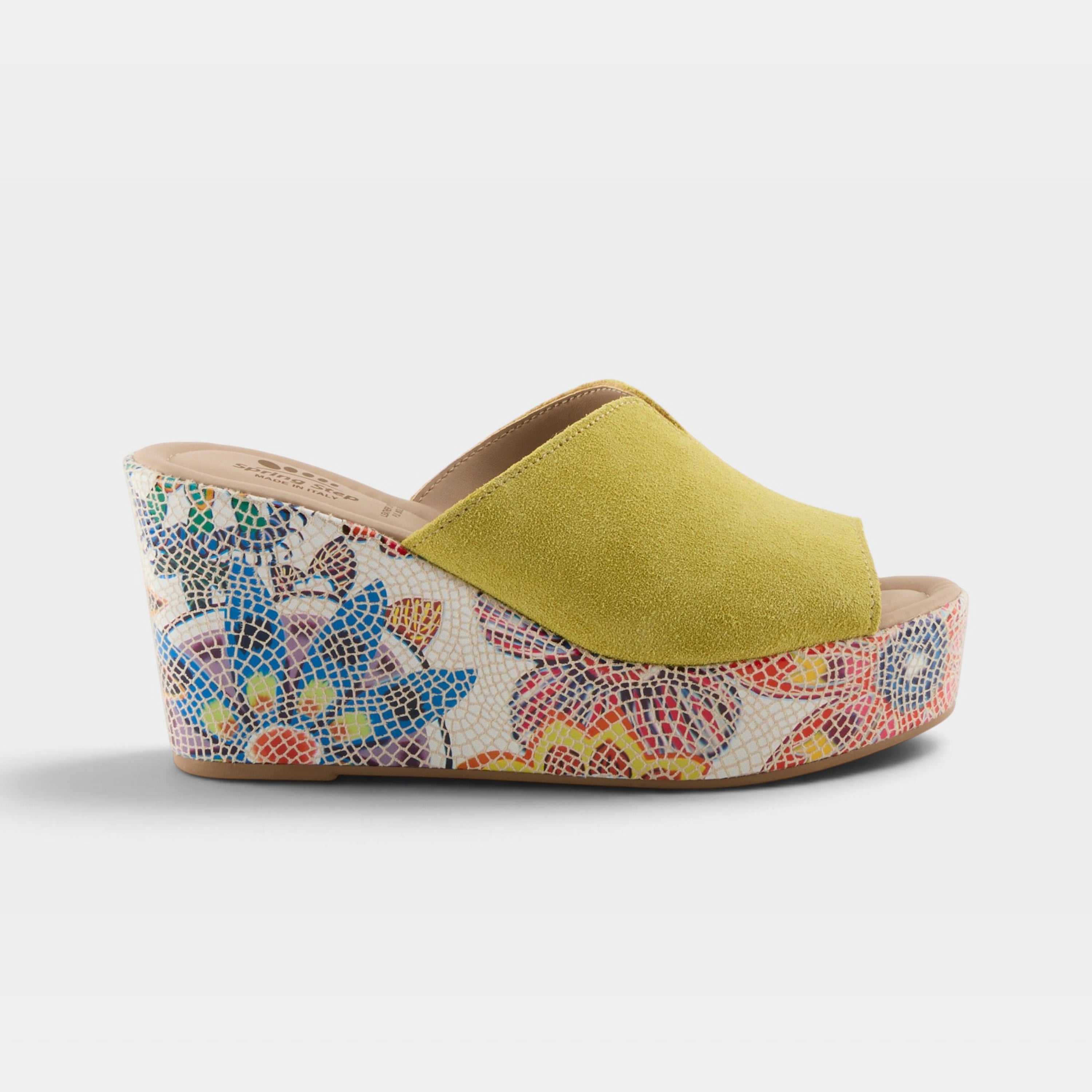 Spring Step Laylani Yellow Suede Slide Sandal