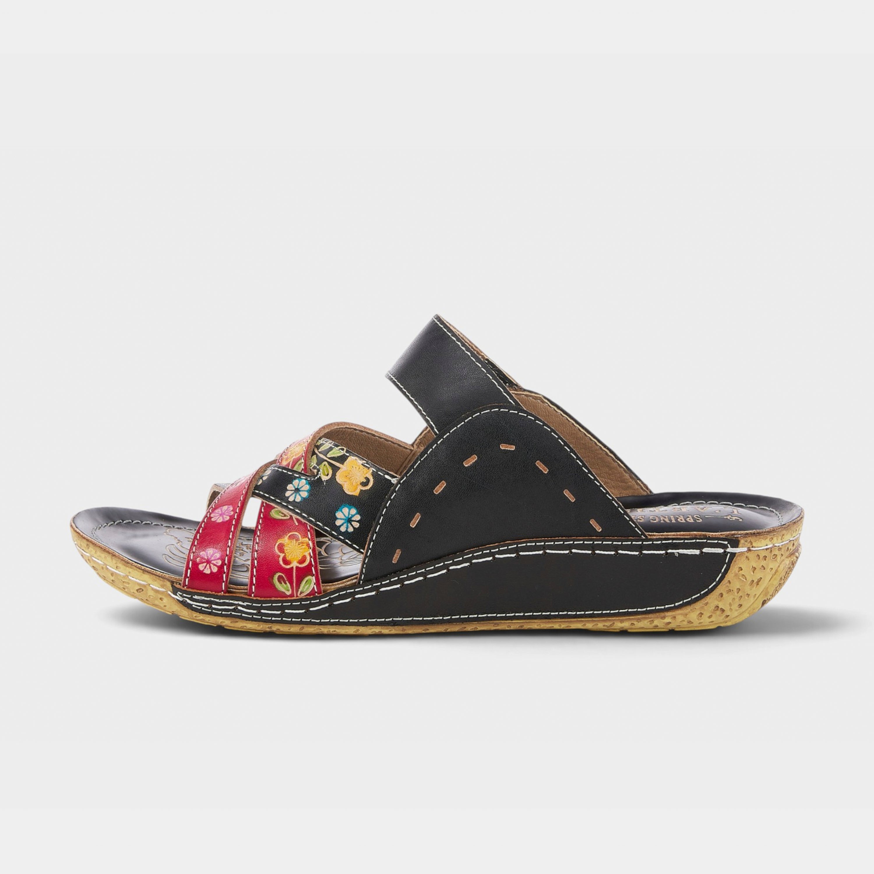 L'Artiste Leigh slide sandals in Black Multi, side view