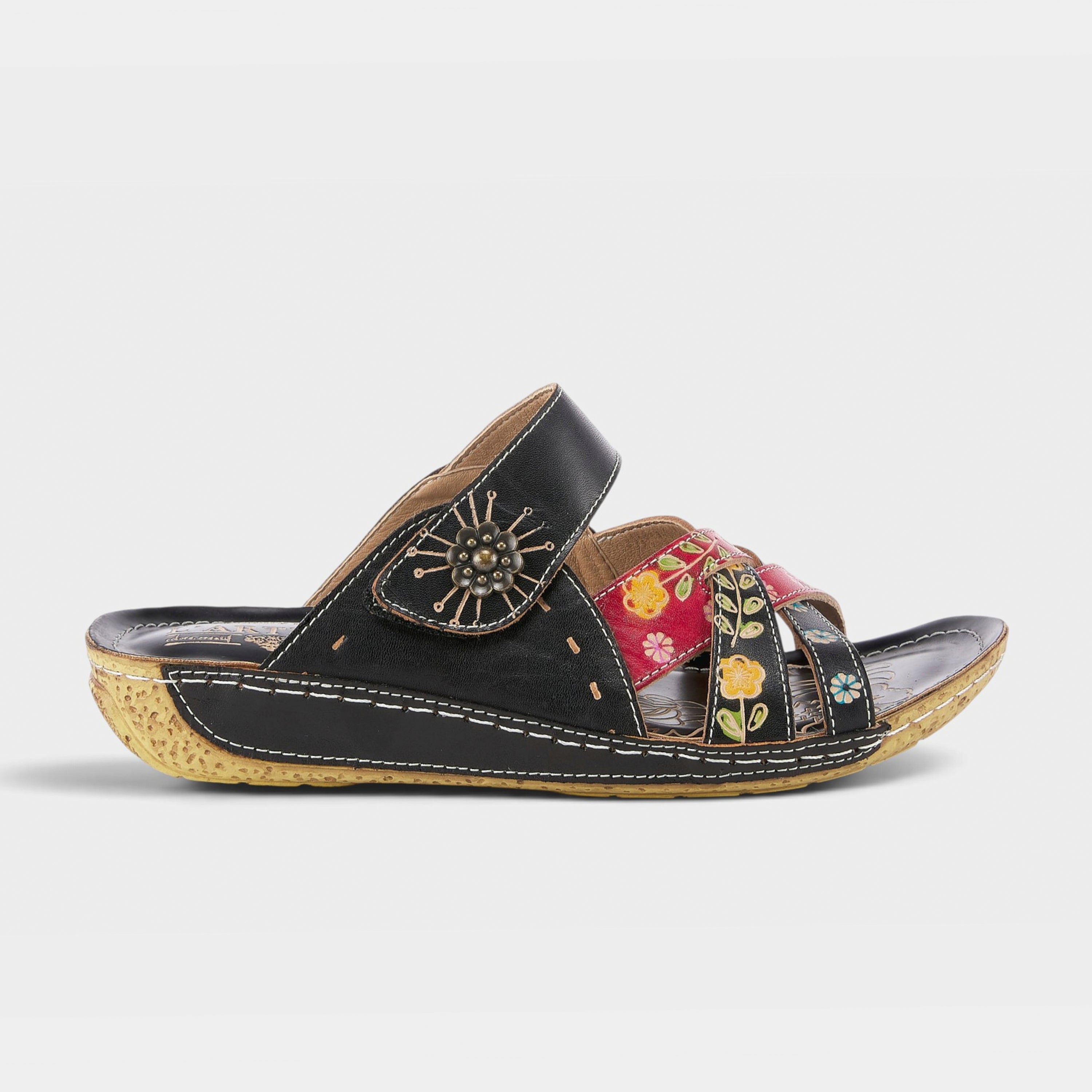 L'Artiste Leigh slide sandals in Black Multi, hero view