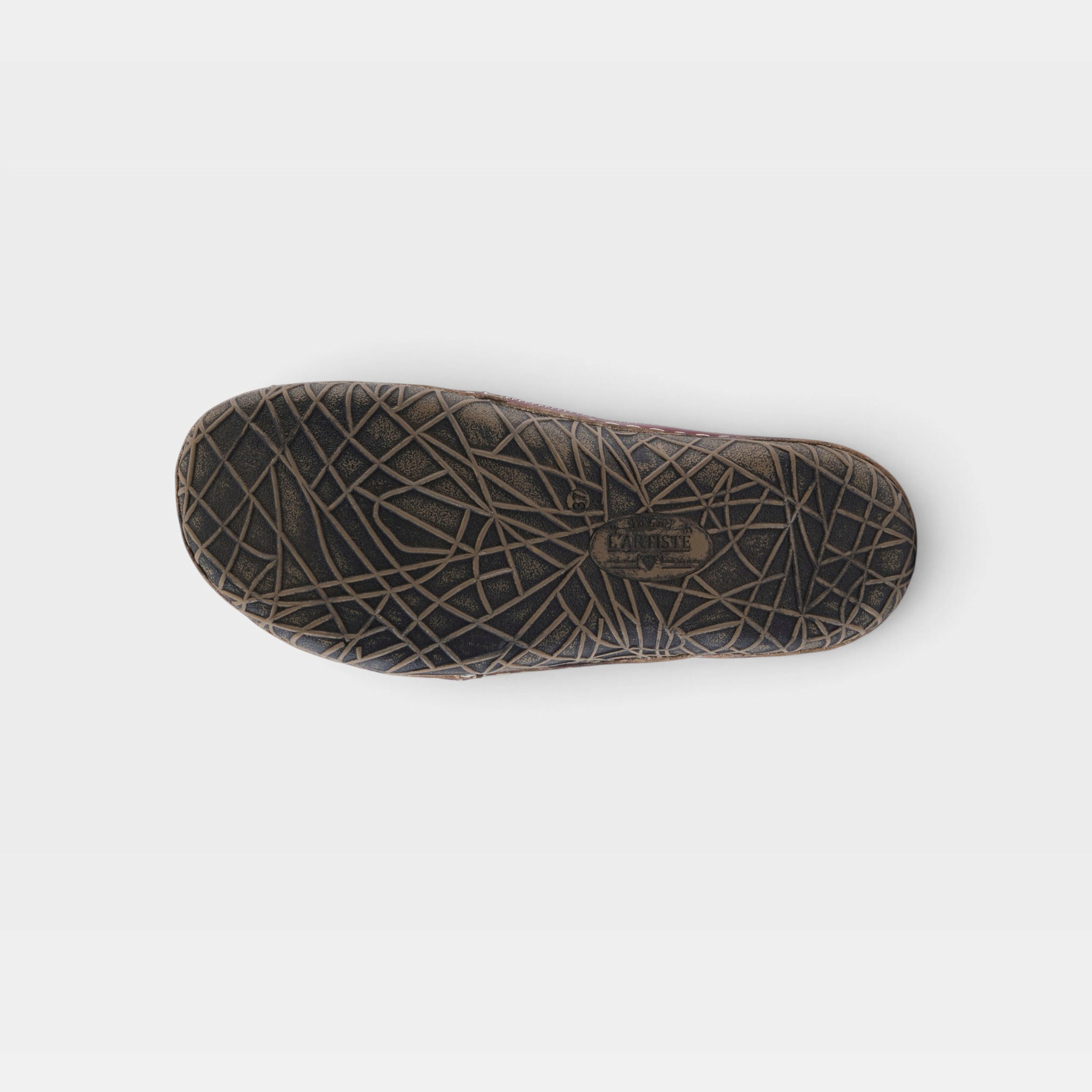L'Artiste Libora-Delite shoes in Bordeaux Multi, outsole view