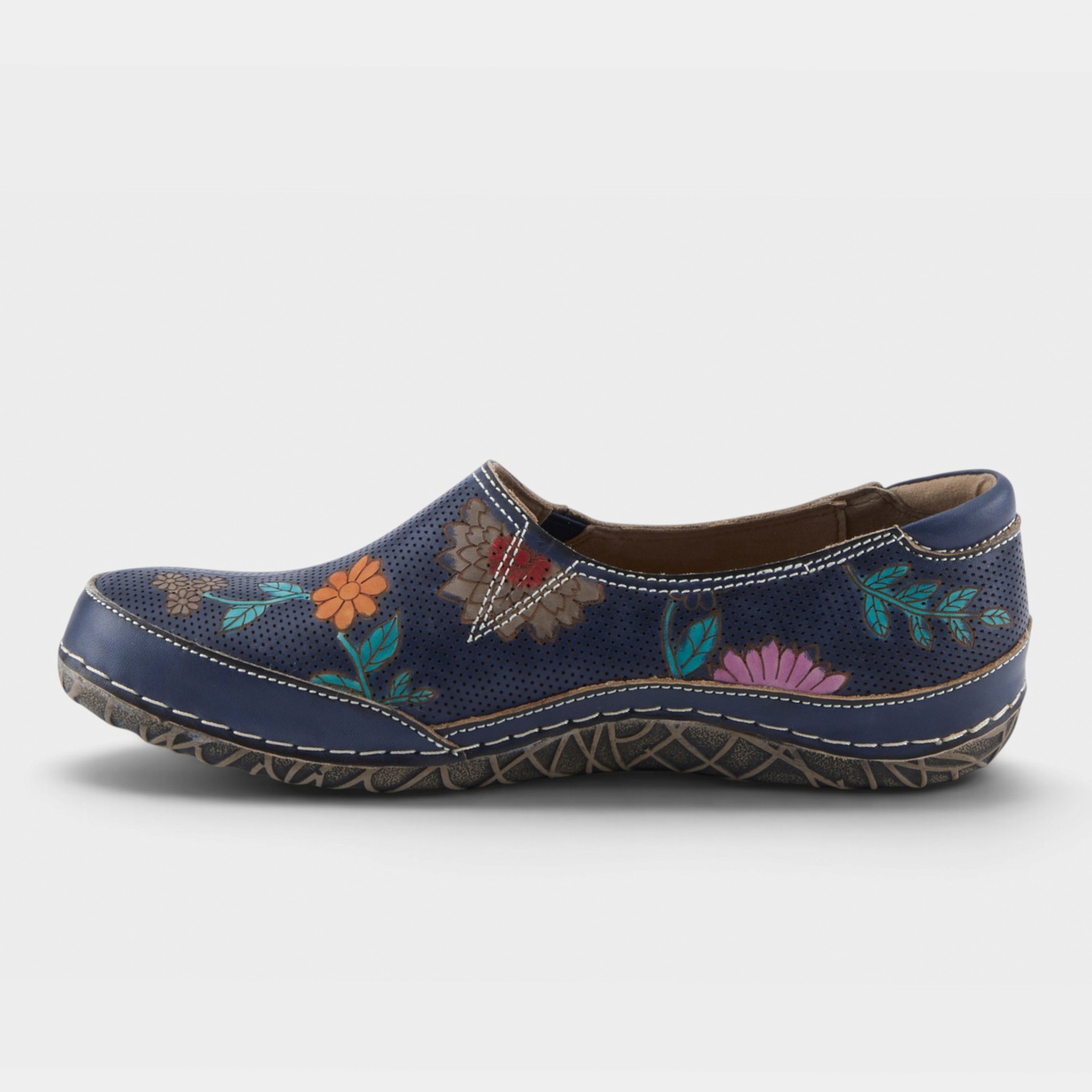 L'Artiste Libora-Delite shoes in Navy Multi, side view