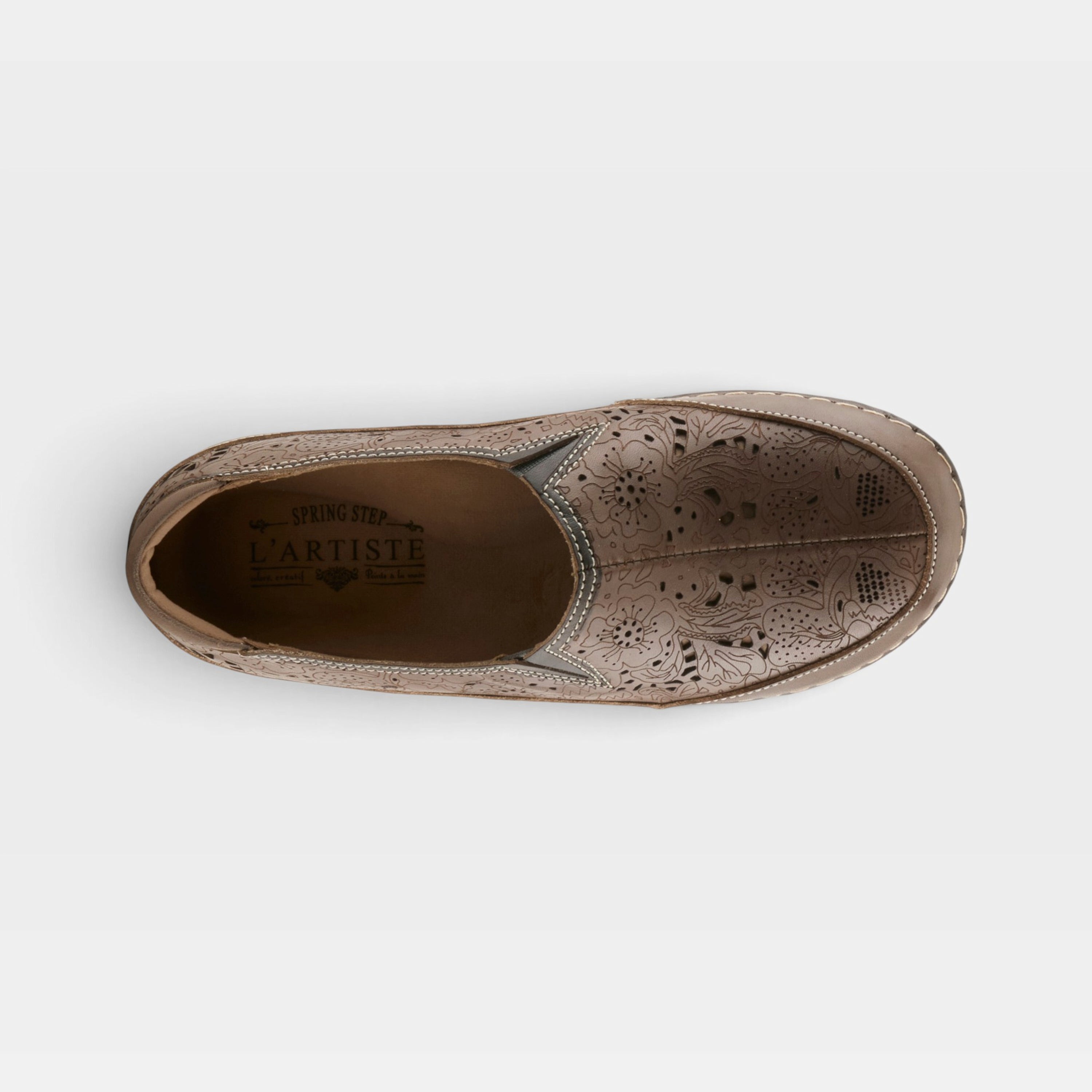 L'Artiste Libora slip-on shoes in Grey, top view