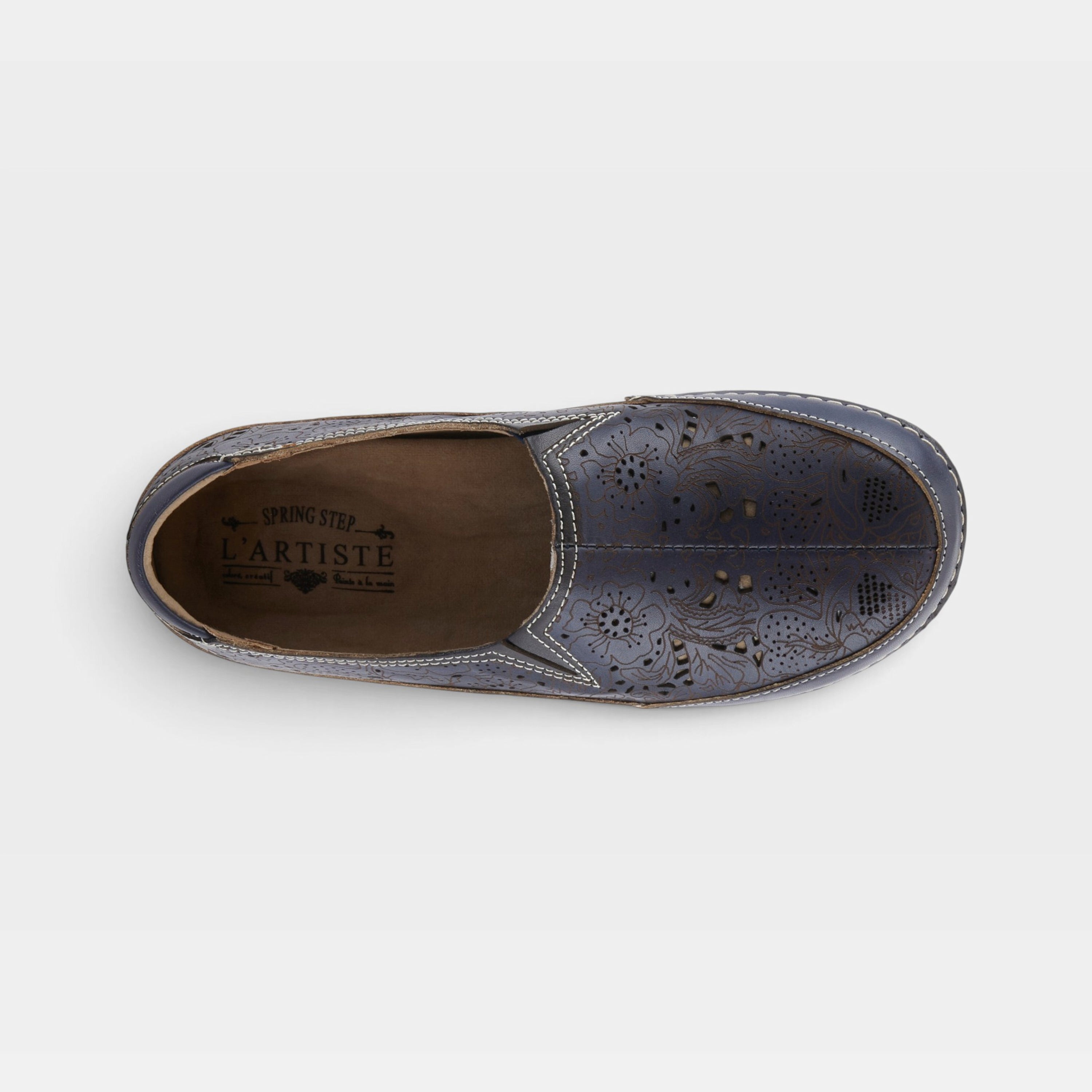 L'Artiste Libora slip-on shoes in Navy, top view