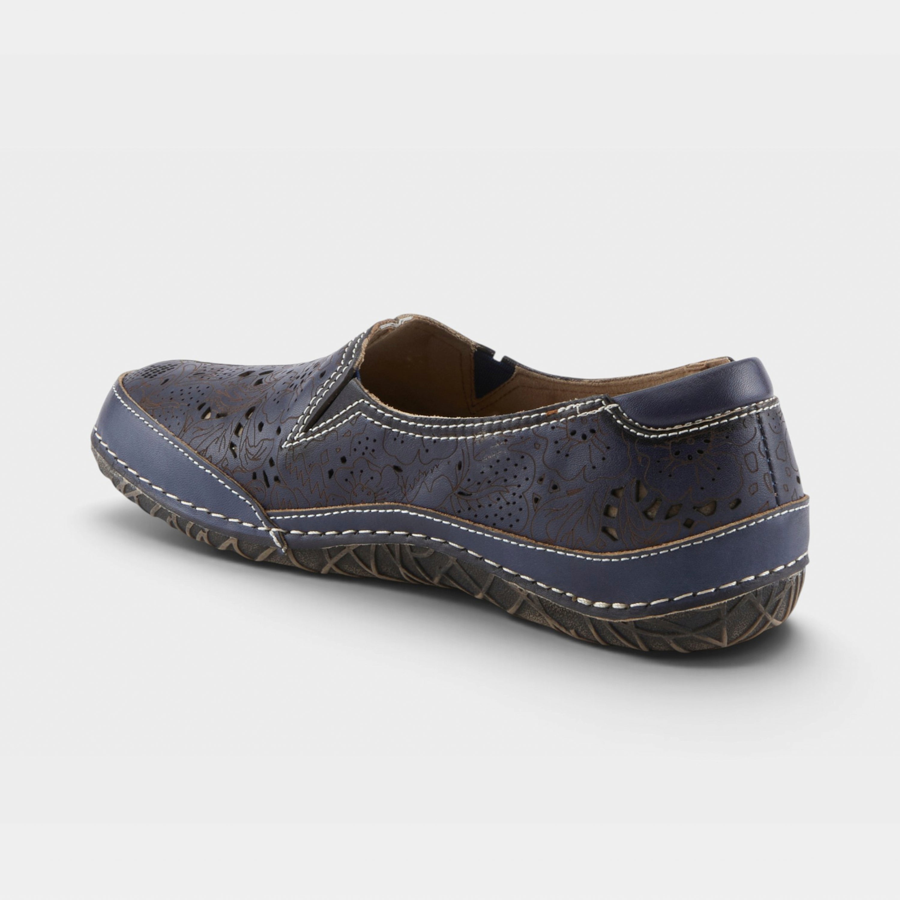L'Artiste Libora slip-on shoes in Navy, alternate angle view