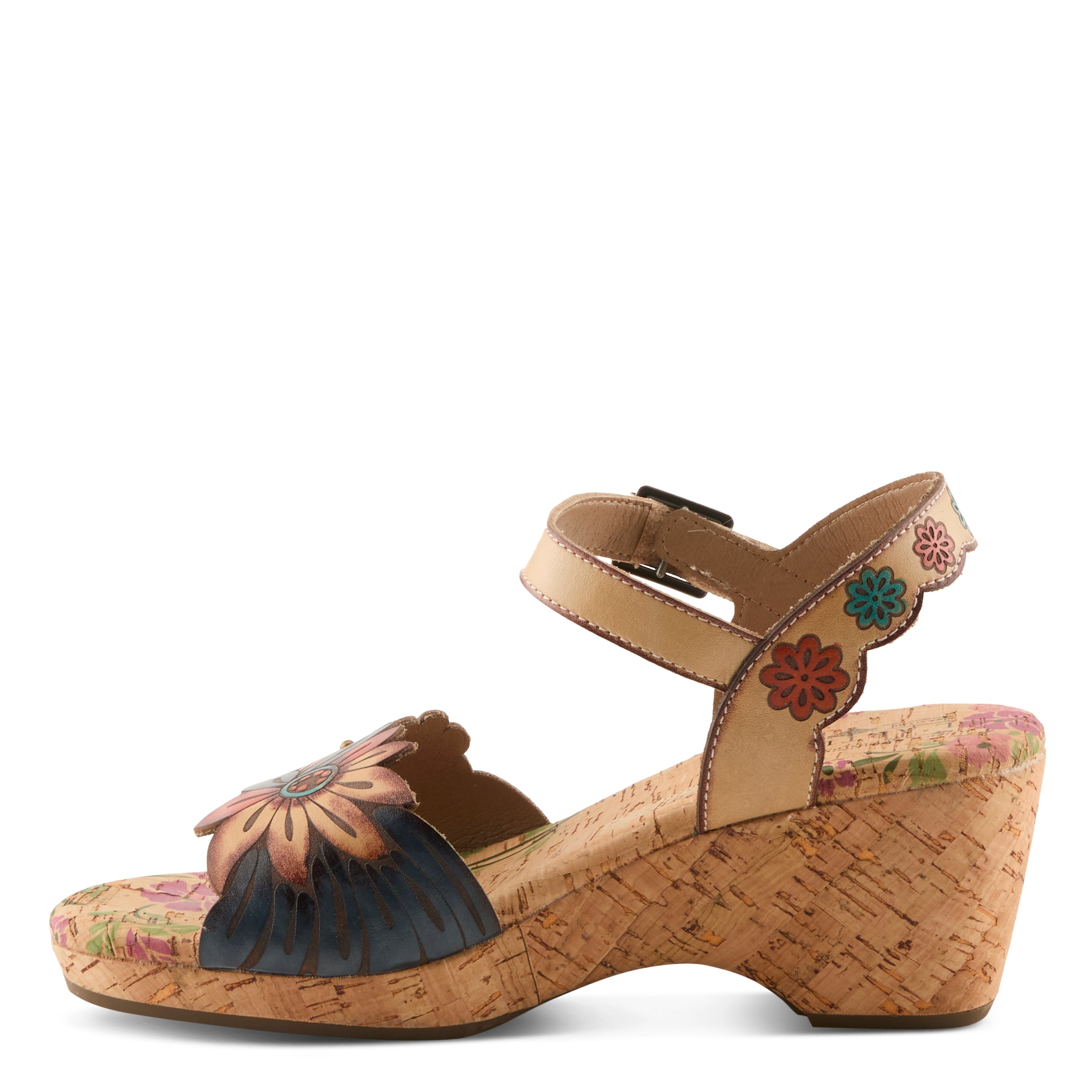 L'Artiste L'ARTISTE LUVINLIFE SANDALS sandal in tan multi with handcrafted leather design