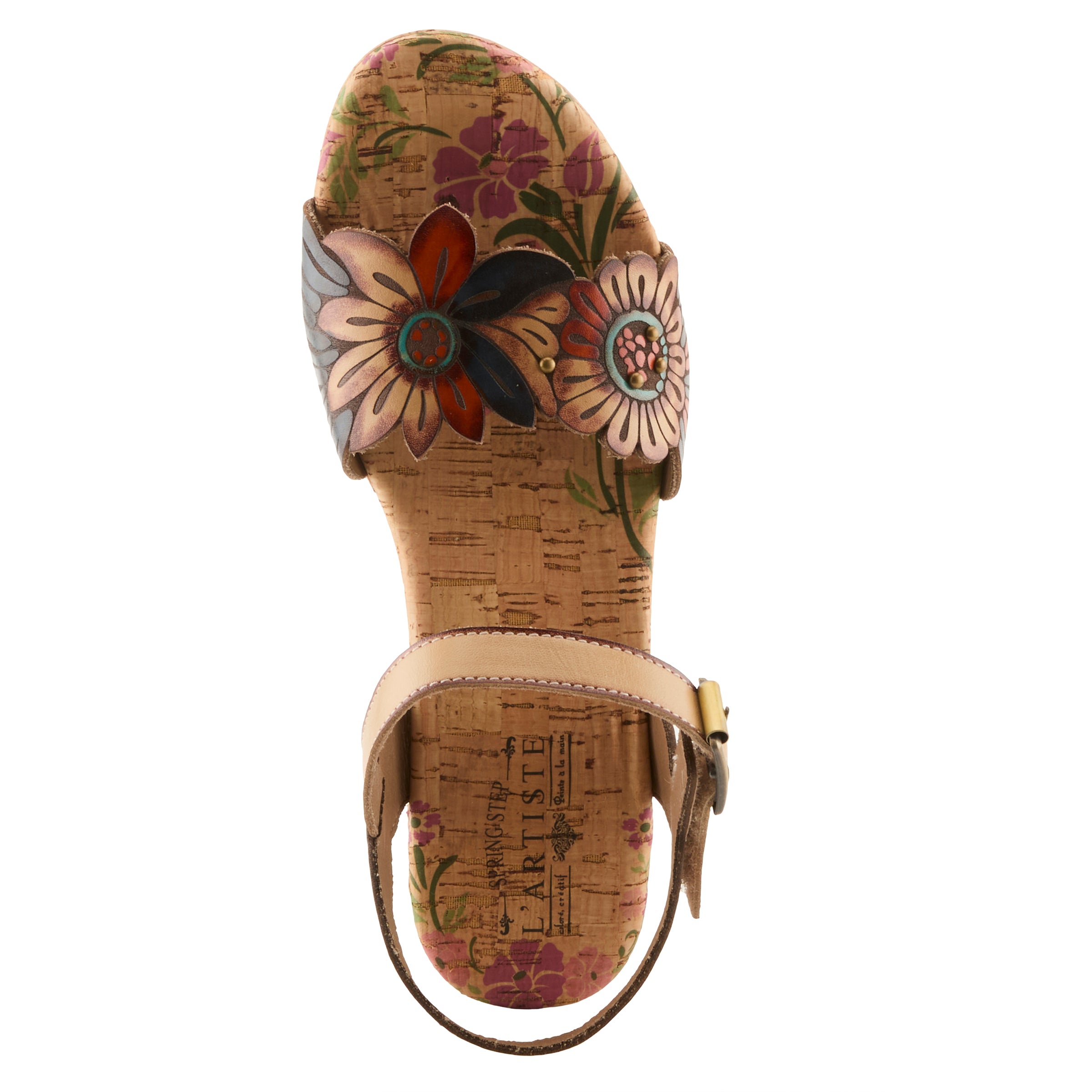L'Artiste L'ARTISTE LUVINLIFE SANDALS sandal in tan multi with handcrafted leather design