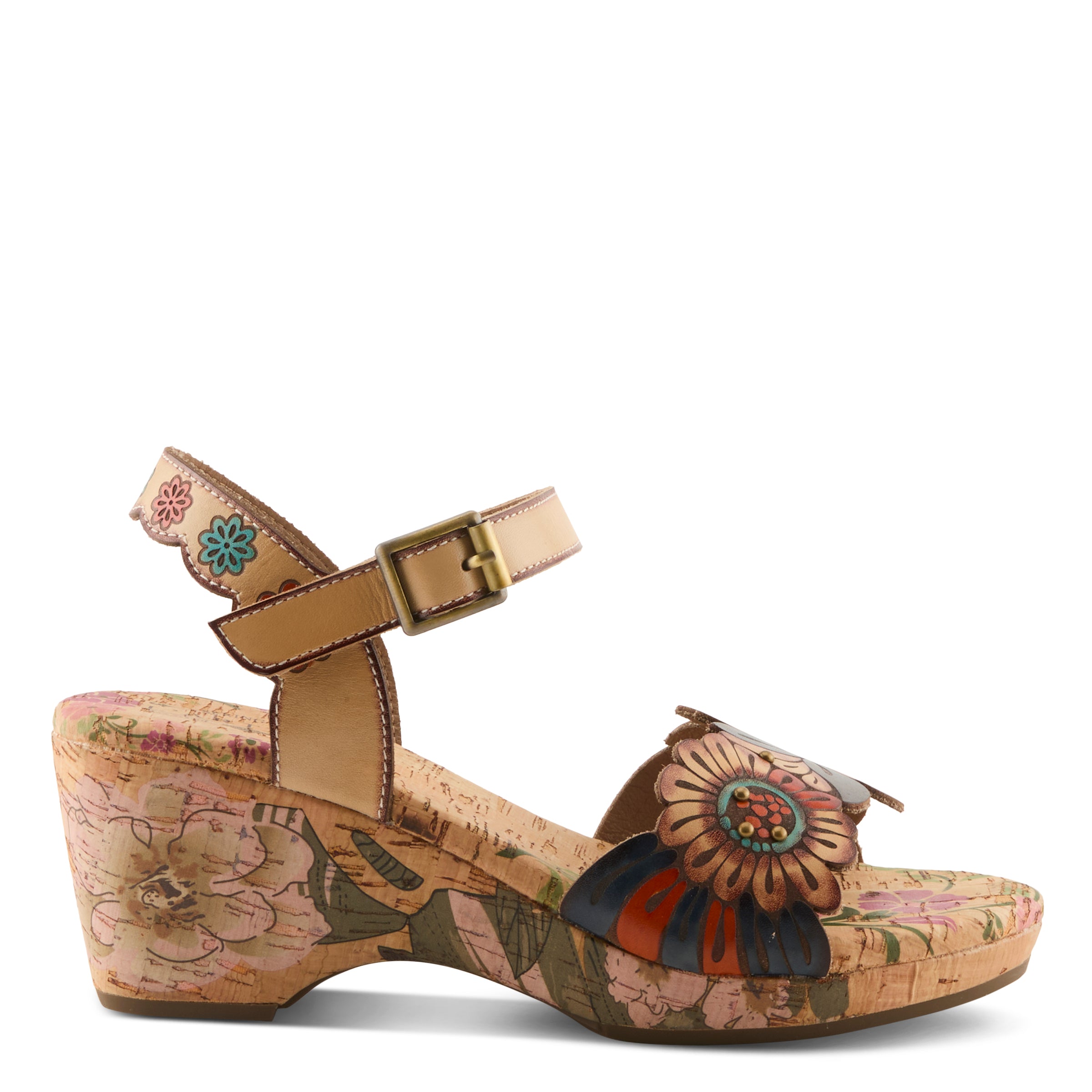 L'Artiste L'ARTISTE LUVINLIFE SANDALS sandal in tan multi with handcrafted leather design