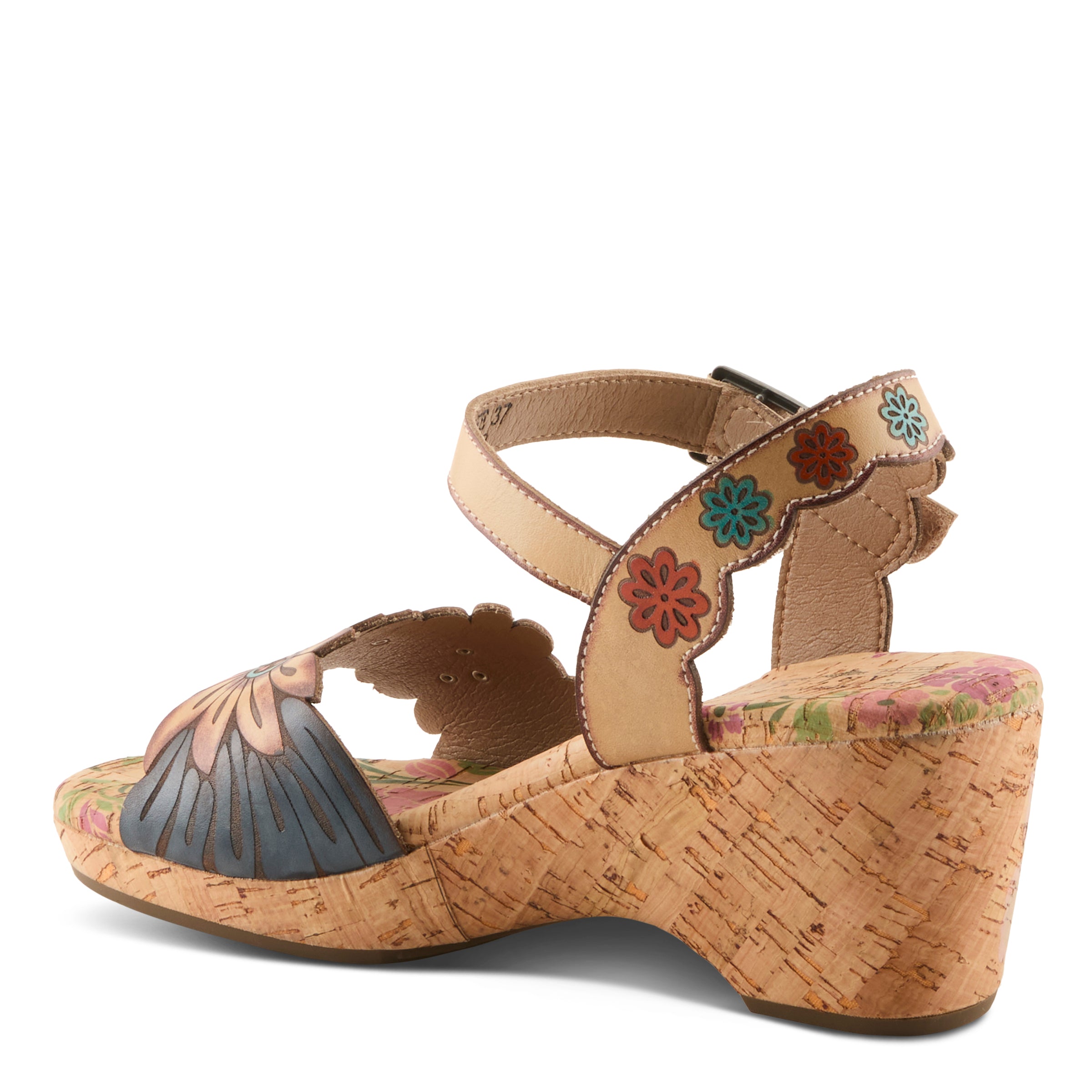 L'Artiste L'ARTISTE LUVINLIFE SANDALS sandal in tan multi with handcrafted leather design