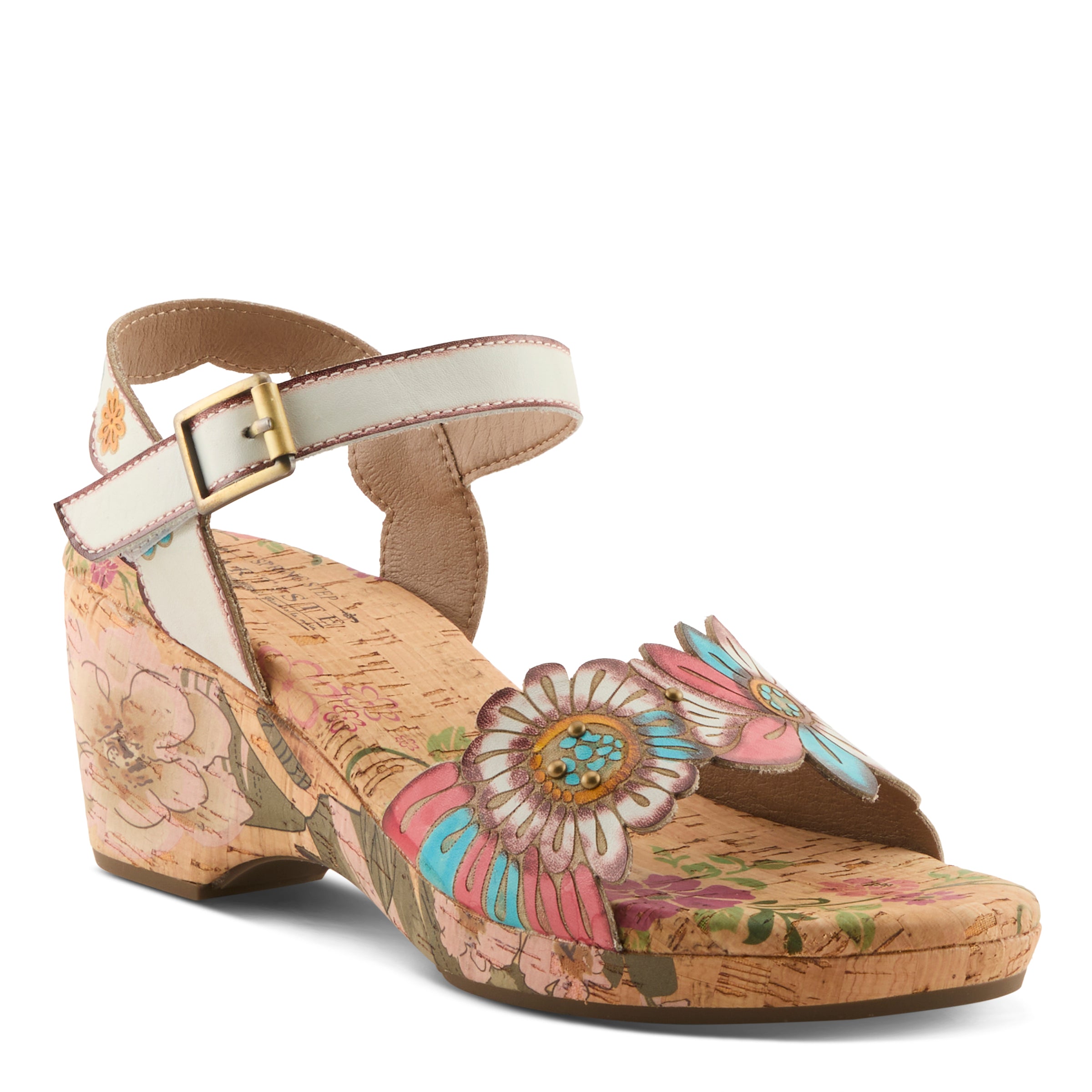 L'Artiste L'ARTISTE LUVINLIFE SANDALS sandal in white multi with handcrafted leather design