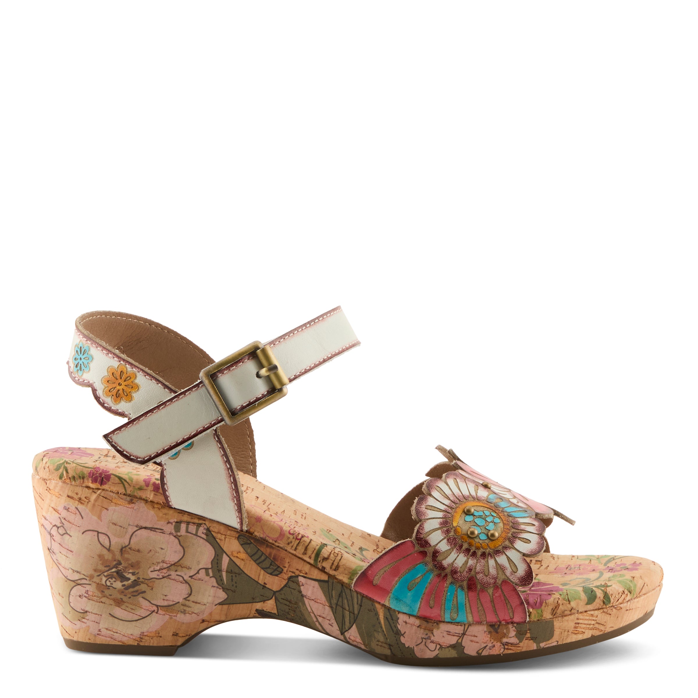 L'Artiste L'ARTISTE LUVINLIFE SANDALS sandal in white multi with handcrafted leather design