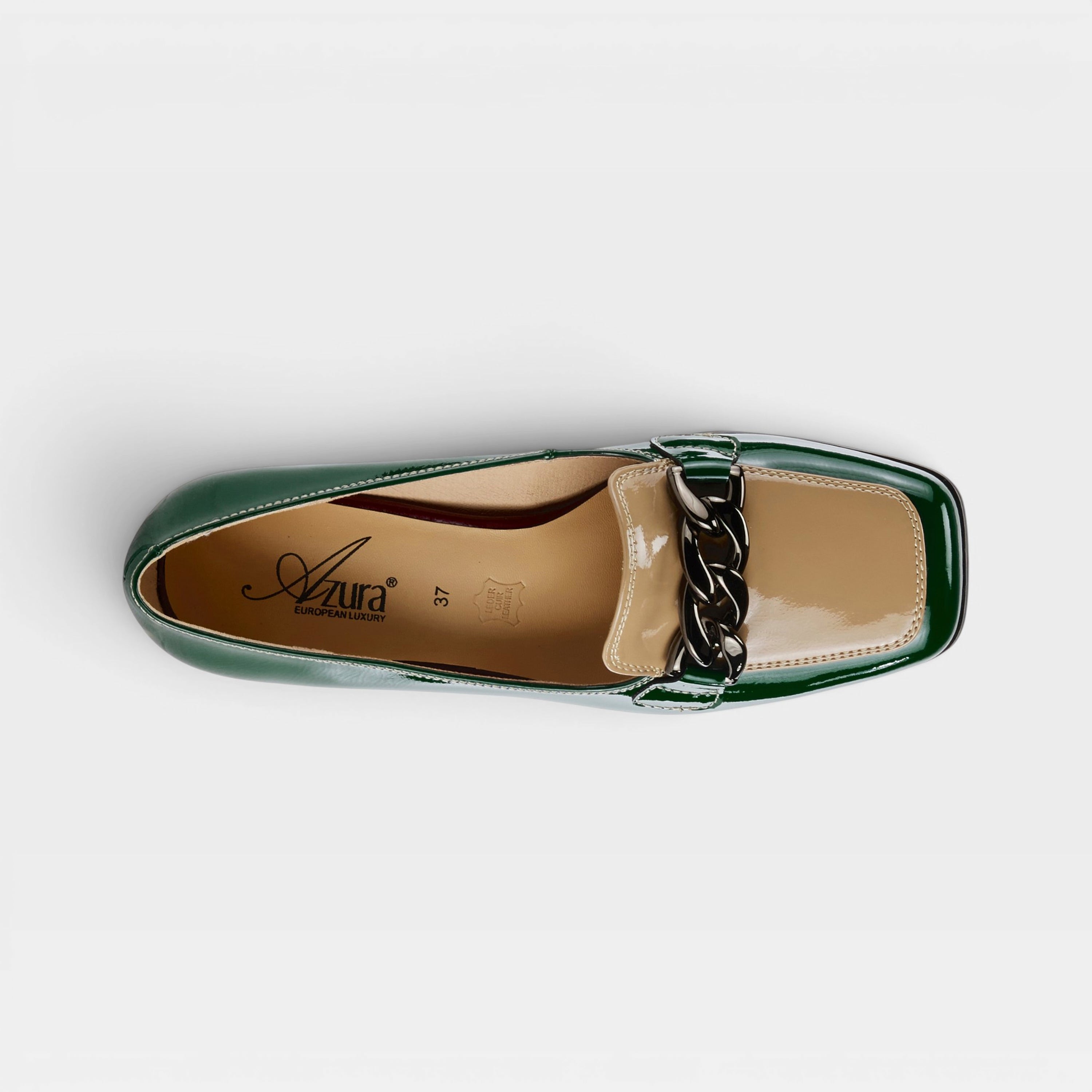 Azura Luzish Green Multi Patent Shoe