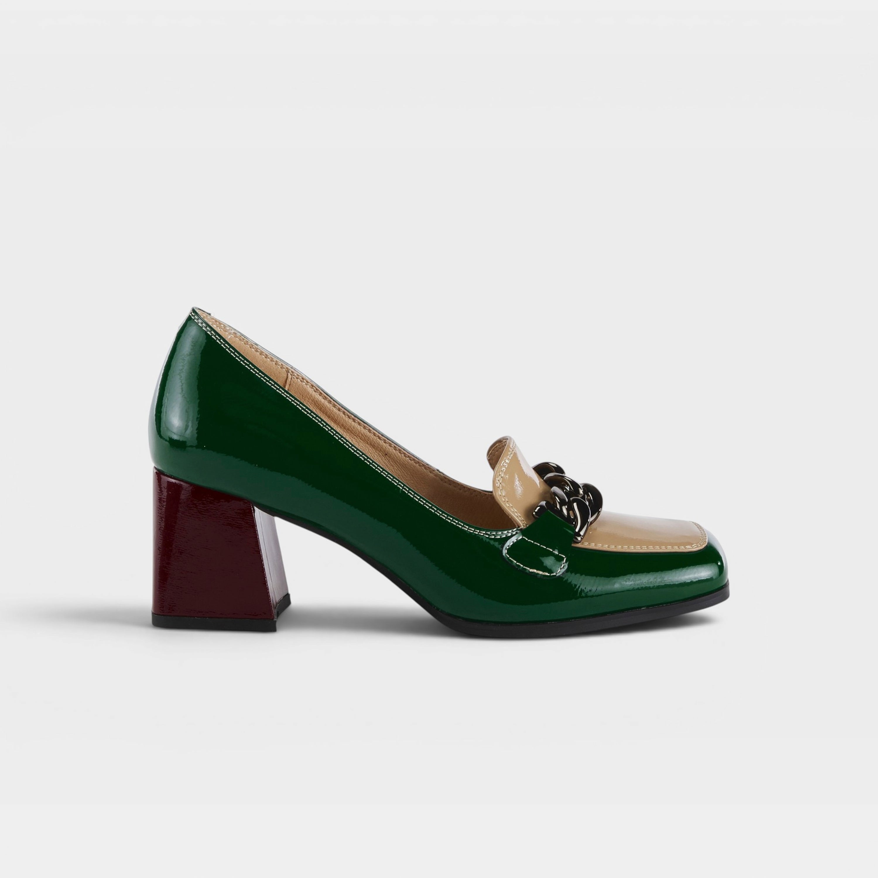 Azura Luzish Green Multi Patent Shoe