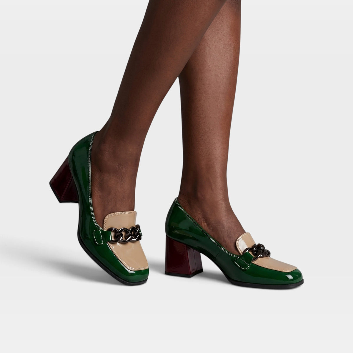 Azura Luzish Green Multi Patent Shoe