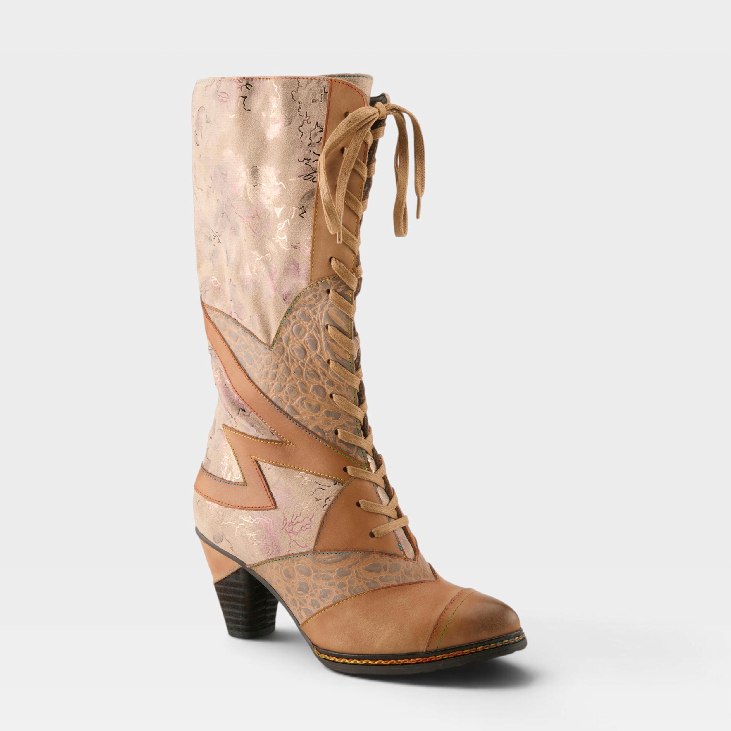 Malagie Hand-Painted Leather Croc Boots