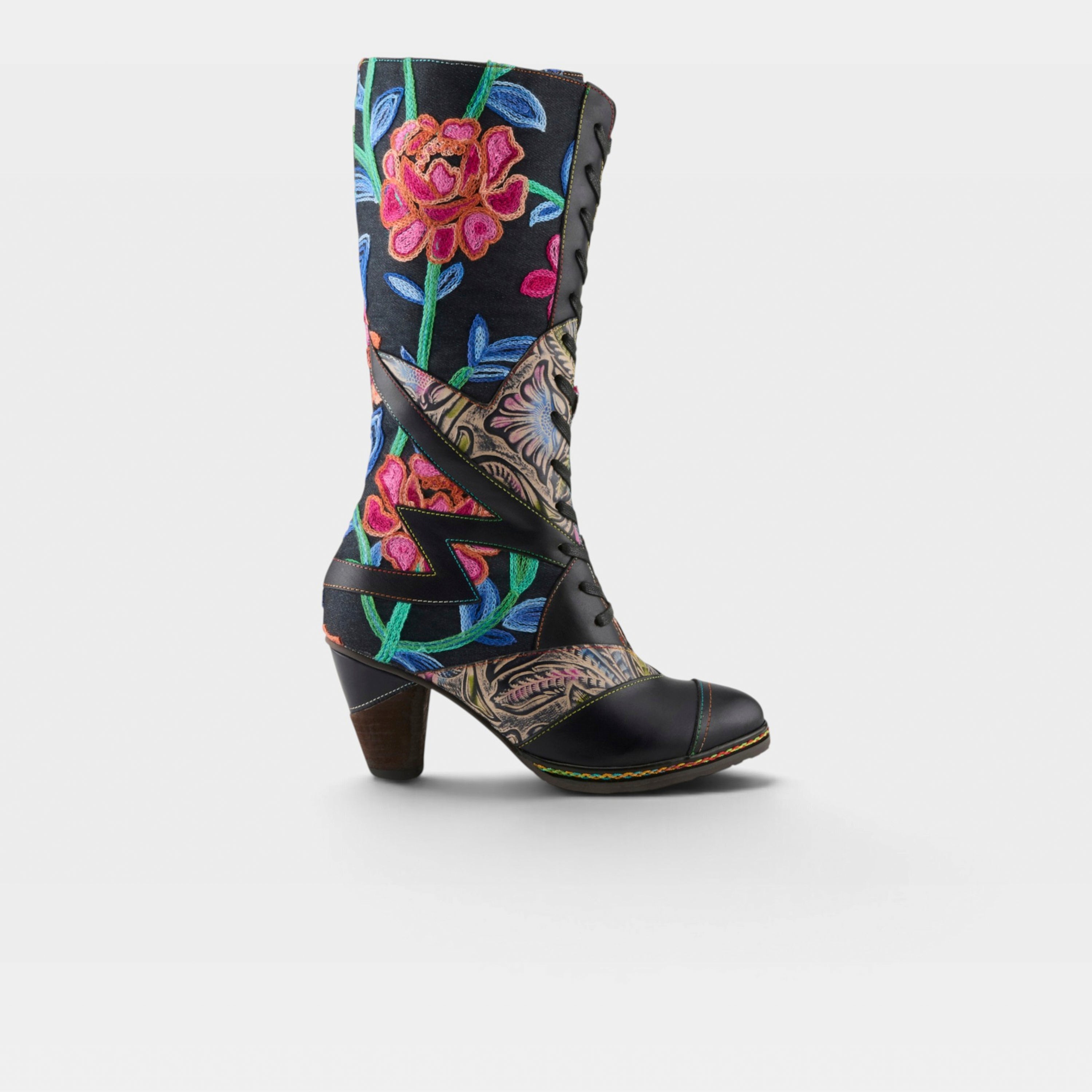 L'Artiste Malagie-Rose boots in Navy Multi, hero view