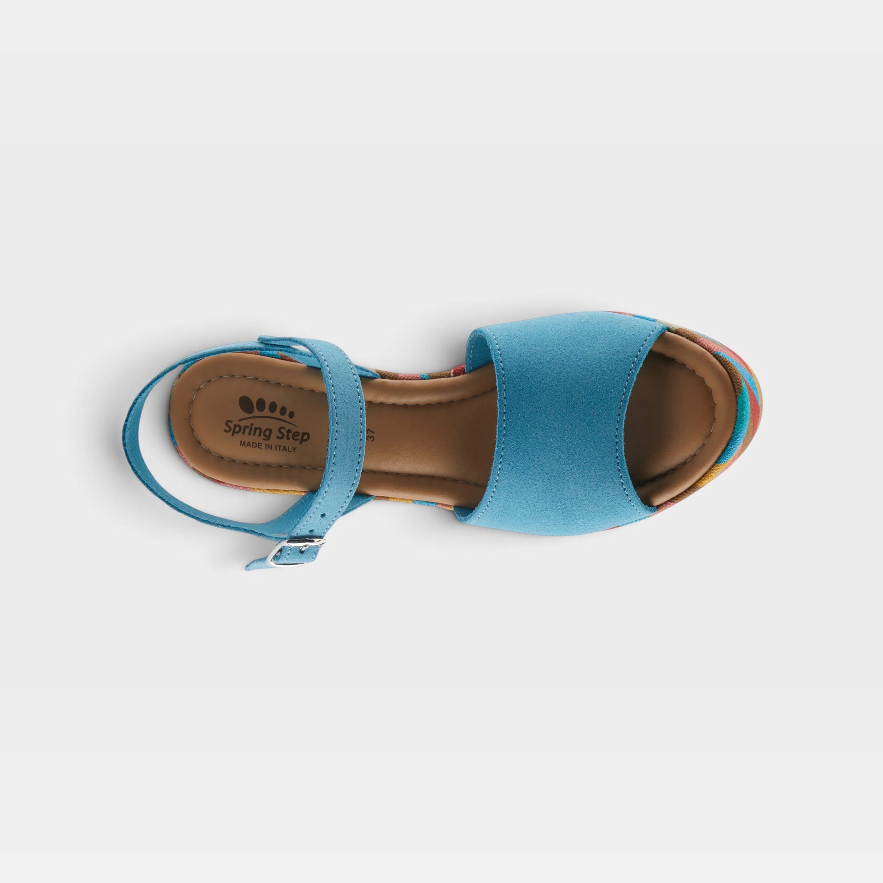 Spring Step Maliq Blue Suede Sandal