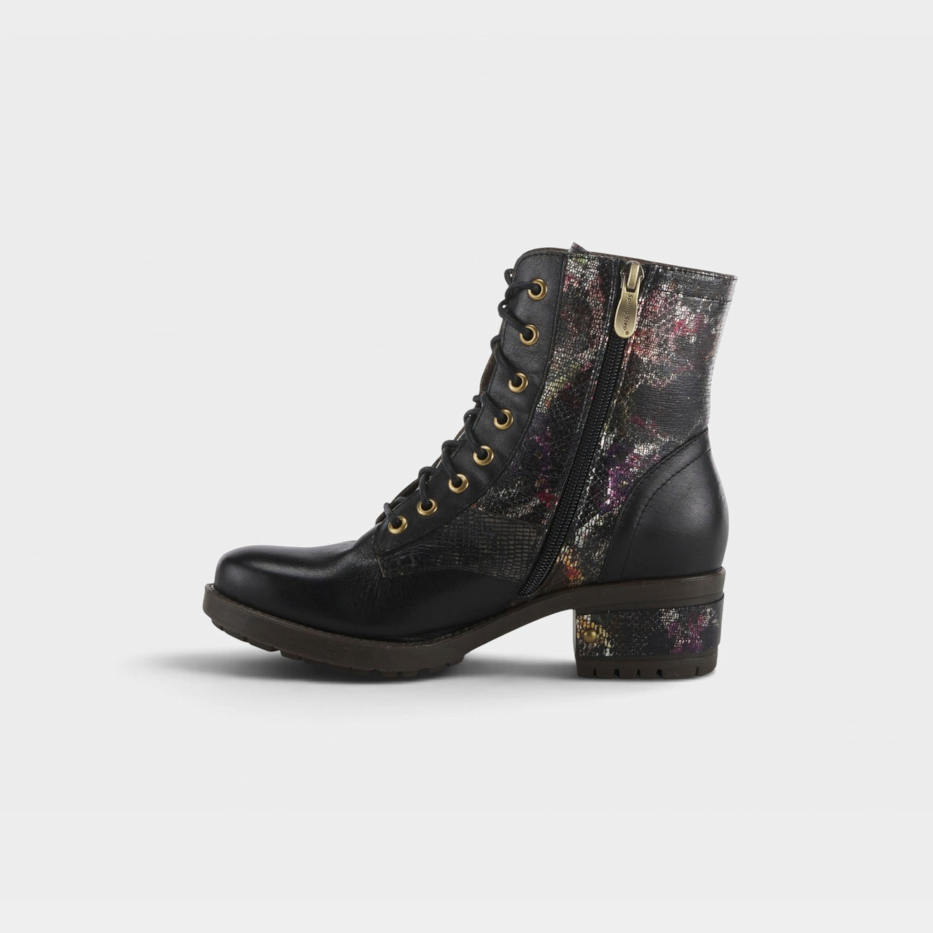 L'Artiste Marty-Met boots in Black Multi, side view