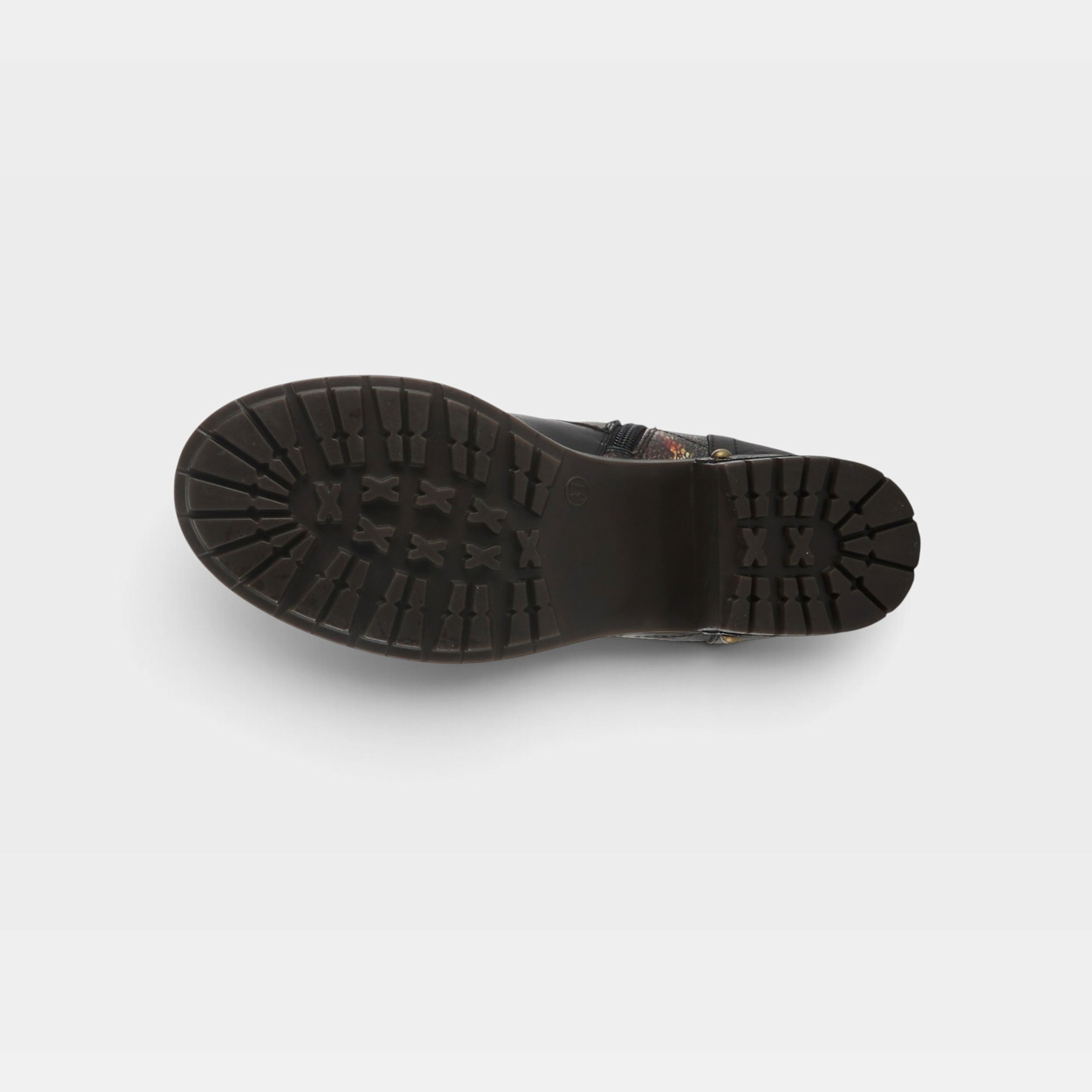 L'Artiste Marty-Met boots in Black Multi, outsole view
