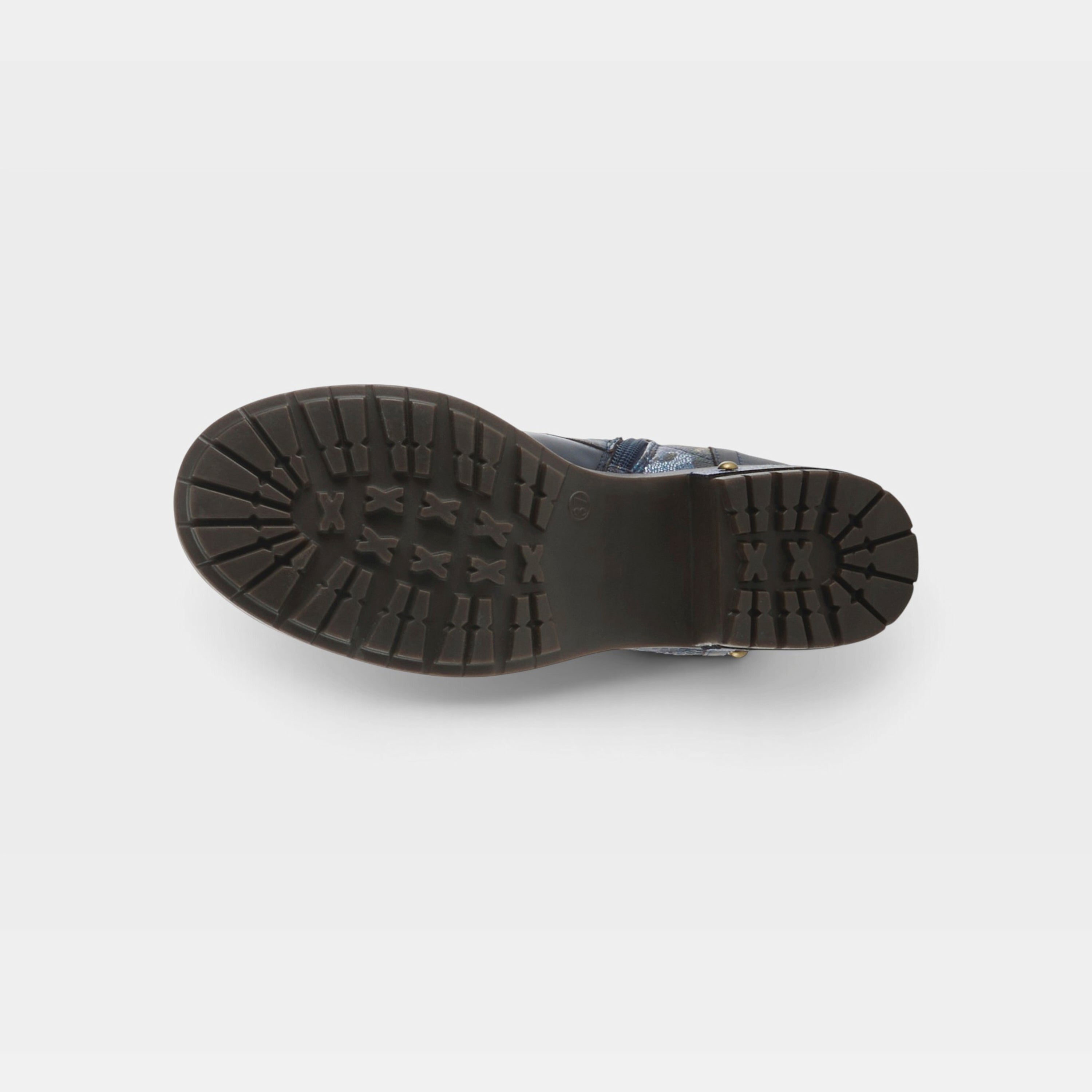 L'Artiste Marty-Met boots in Navy Multi, outsole view