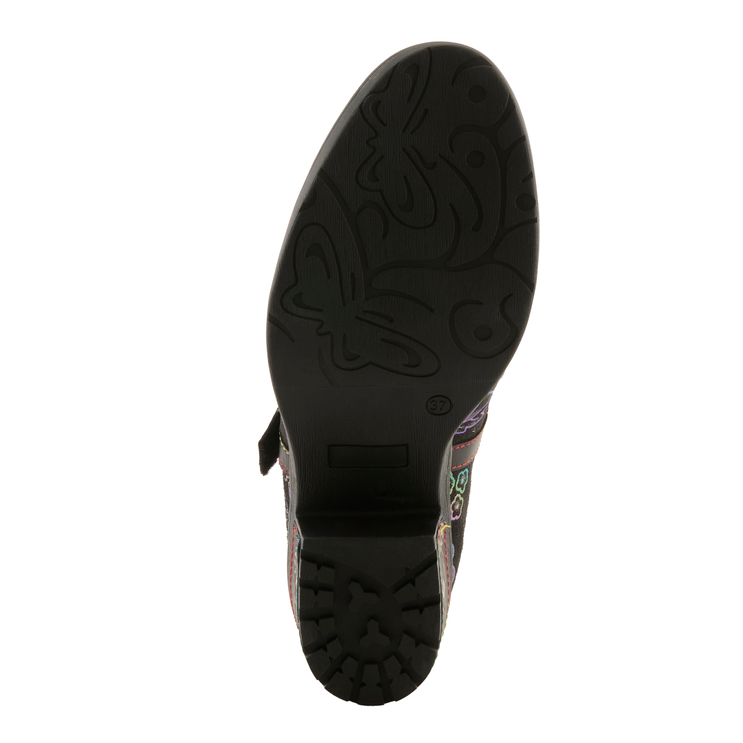 L'Artiste L'ARTISTE MASTELLA SHOES shoe in black multi with handcrafted leather design