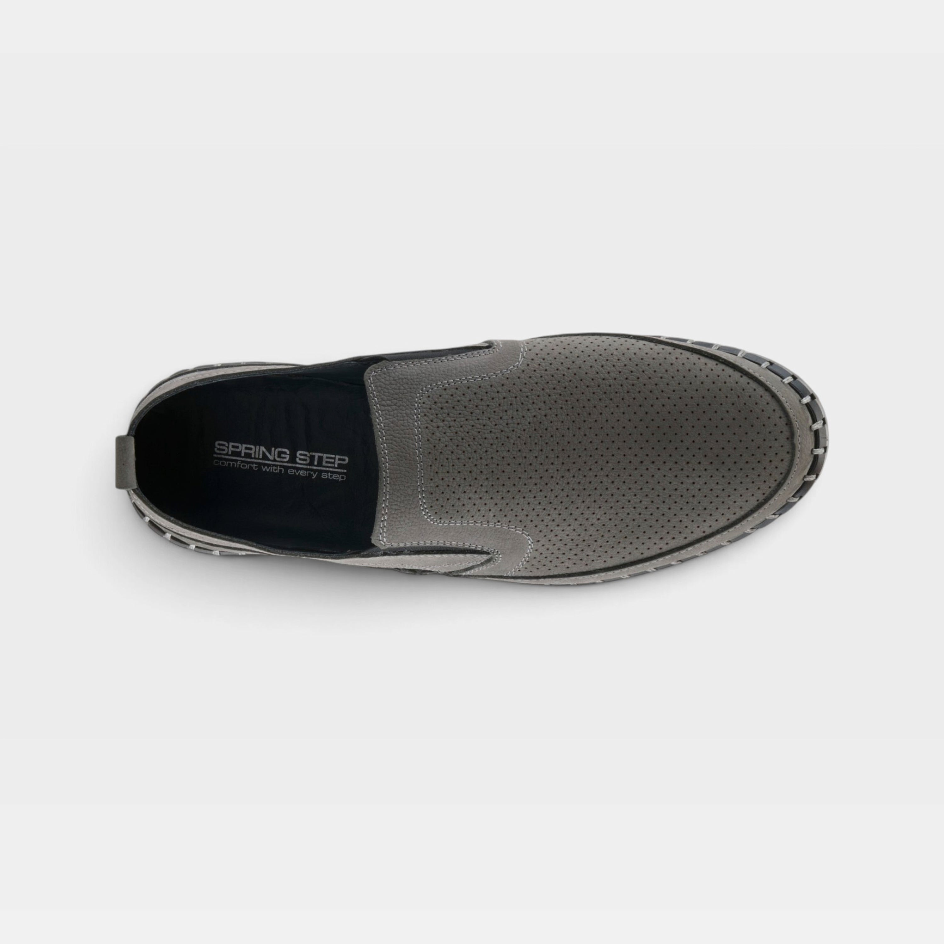 Spring Step Men Mateo Grey Nubuck Slip-On Shoe