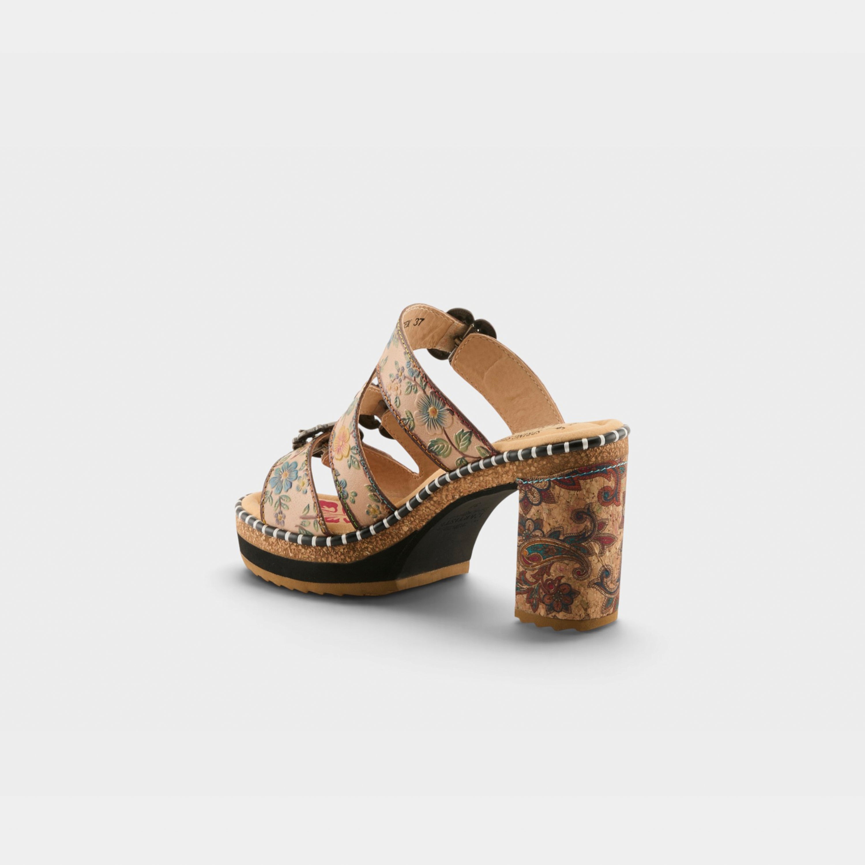 L'Artiste Milemarker sandal in Beige Multi, alternate angle view