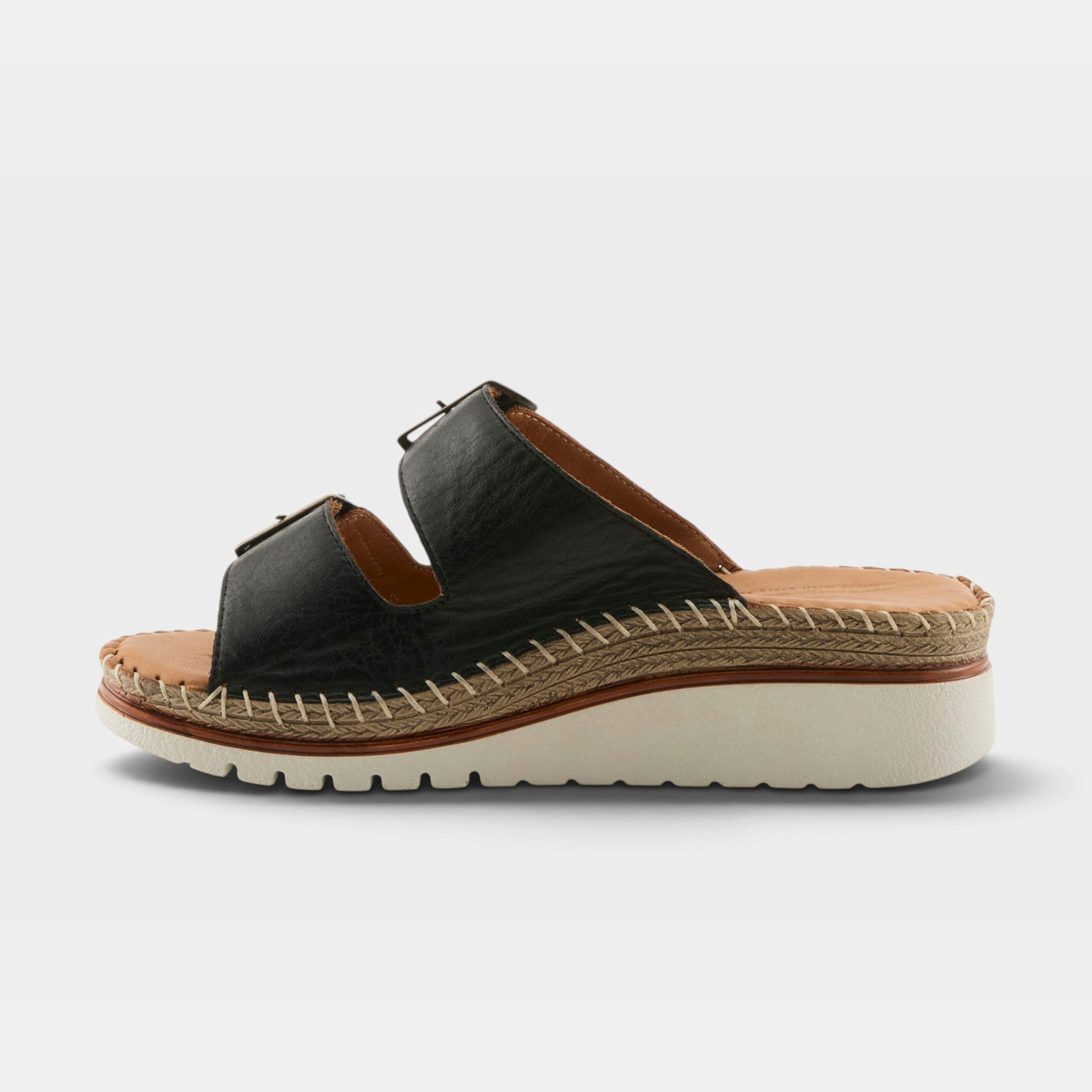 Spring Step Minisia Black Wedge Sandal
